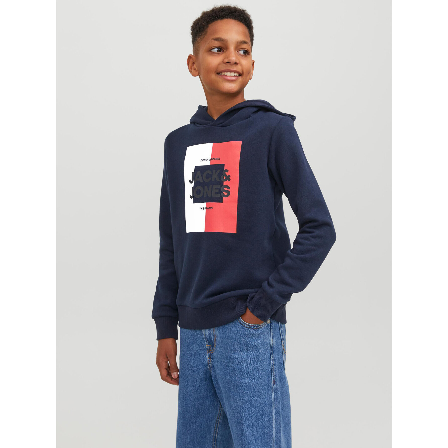 Jack&Jones Junior Mikina 12237105 Tmavomodrá Regular Fit - Pepit.cz