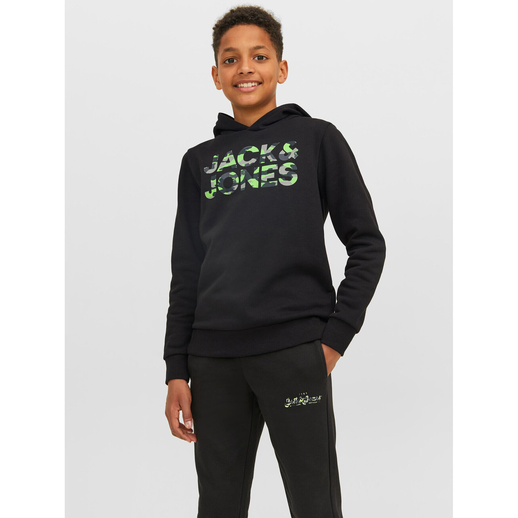 Jack&Jones Junior Mikina 12237172 Černá Regular Fit - Pepit.cz