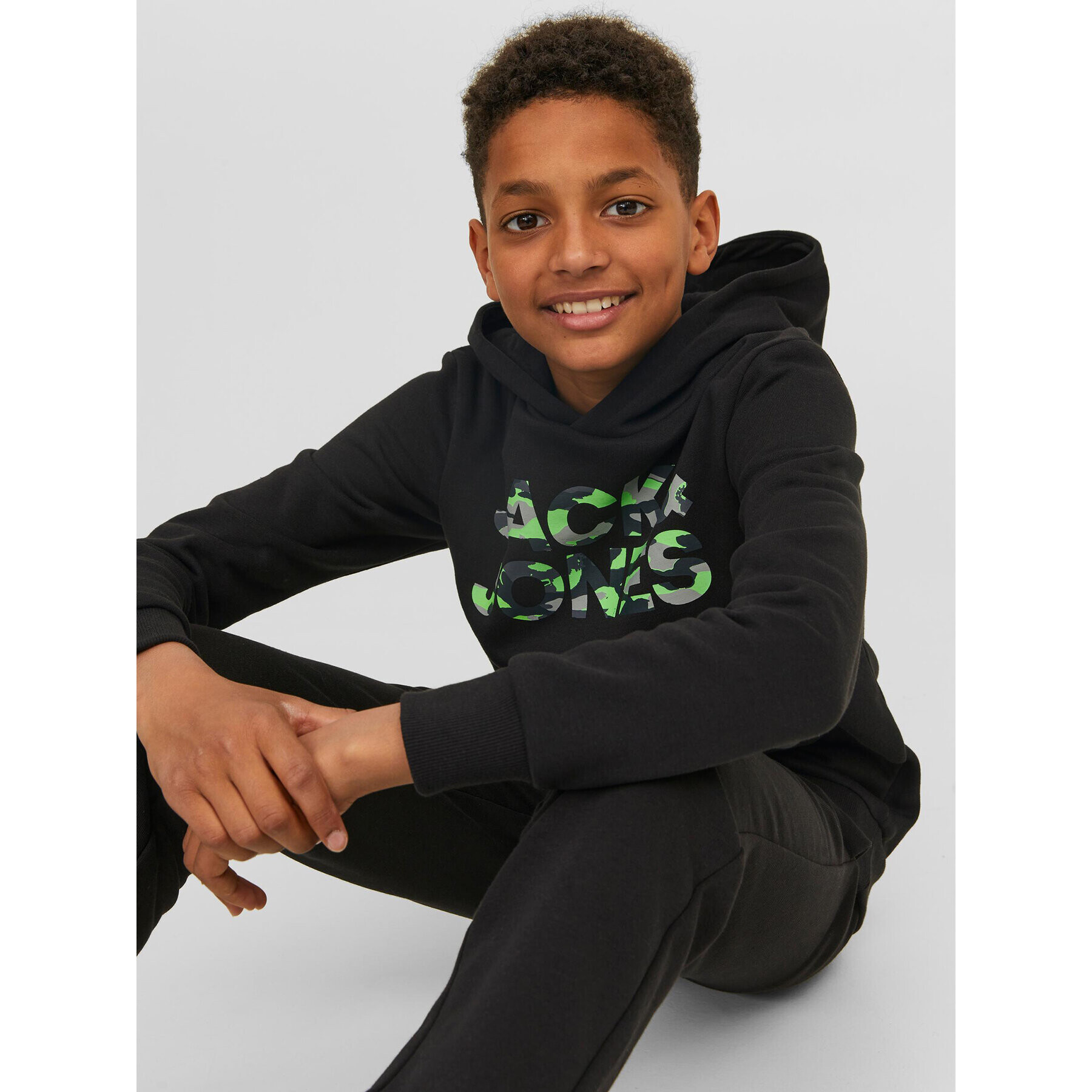 Jack&Jones Junior Mikina 12237172 Černá Regular Fit - Pepit.cz