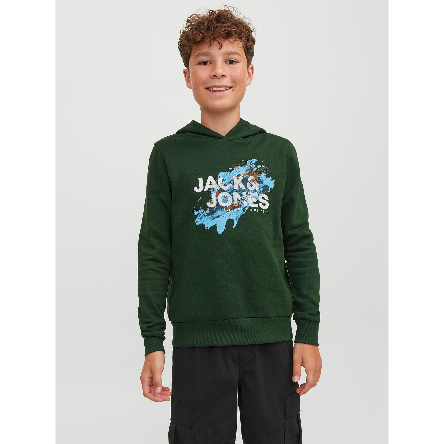 Jack&Jones Junior Mikina 12237210 Zelená Regular Fit - Pepit.cz