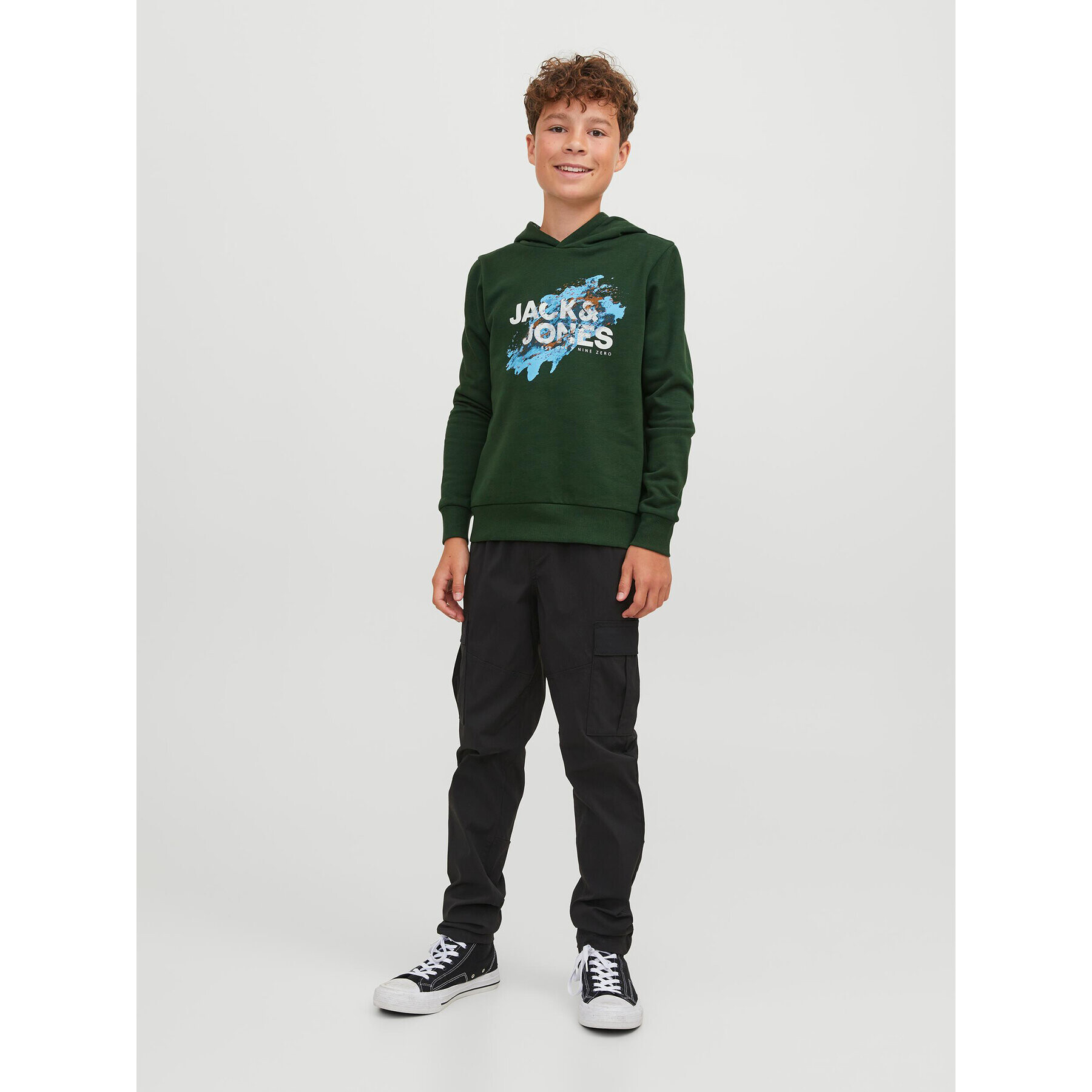 Jack&Jones Junior Mikina 12237210 Zelená Regular Fit - Pepit.cz