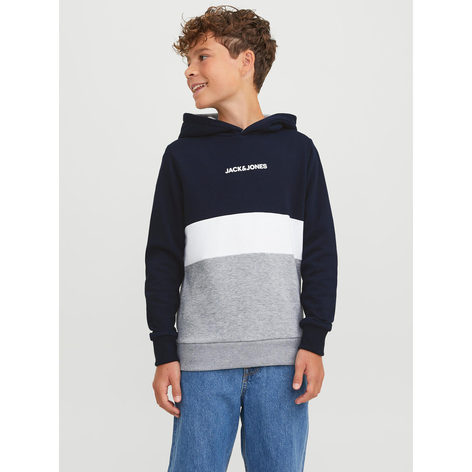 Jack&Jones Junior Mikina 12237402 Tmavomodrá Regular Fit - Pepit.cz