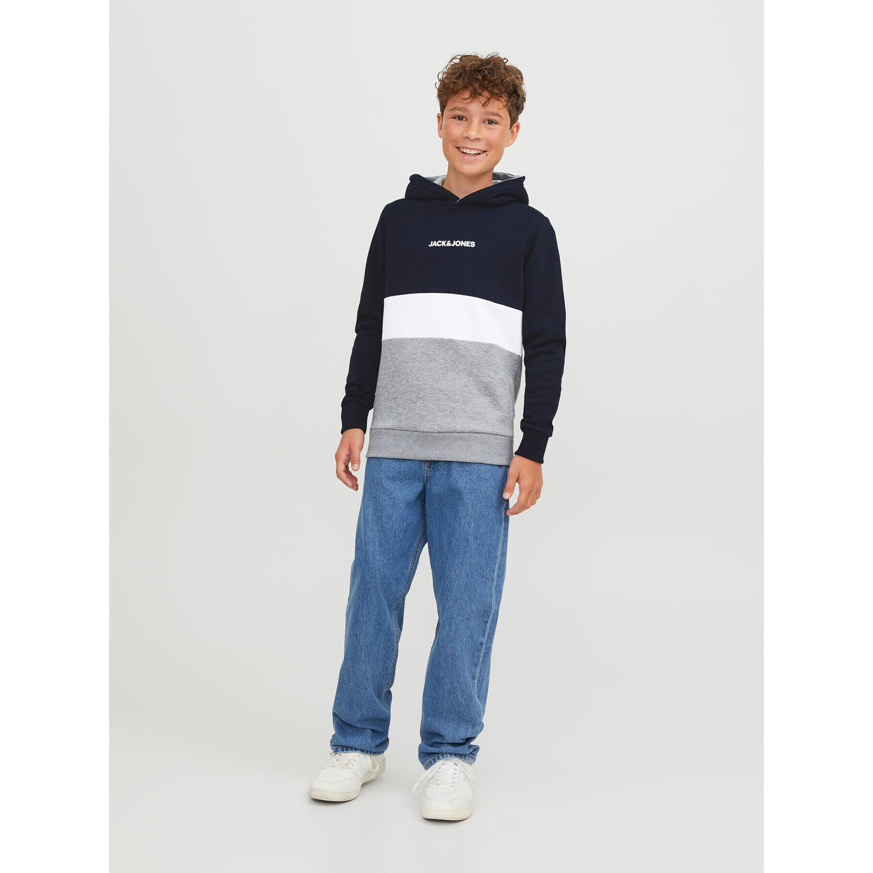 Jack&Jones Junior Mikina 12237402 Tmavomodrá Regular Fit - Pepit.cz