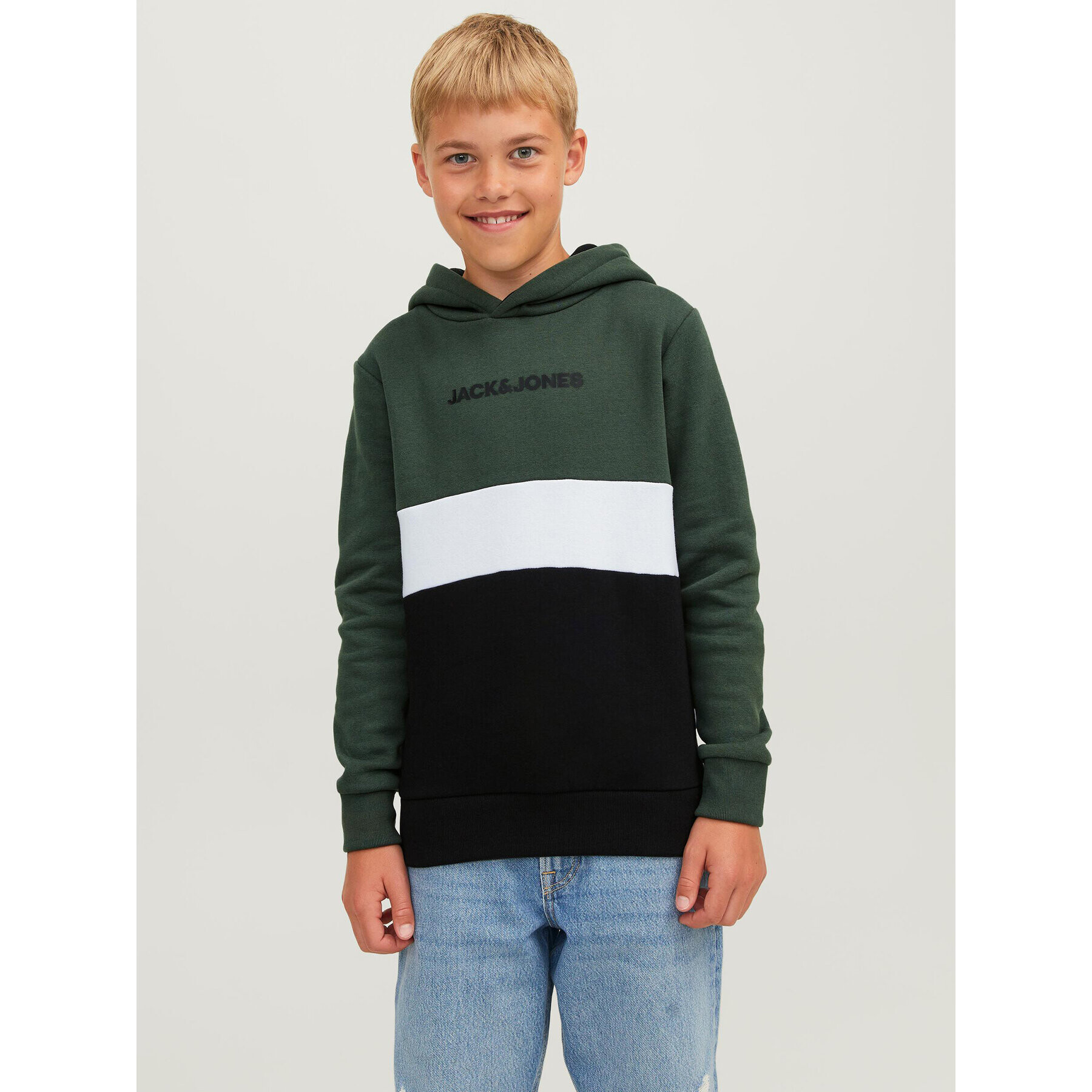 Jack&Jones Junior Mikina 12237402 Zelená Regular Fit - Pepit.cz