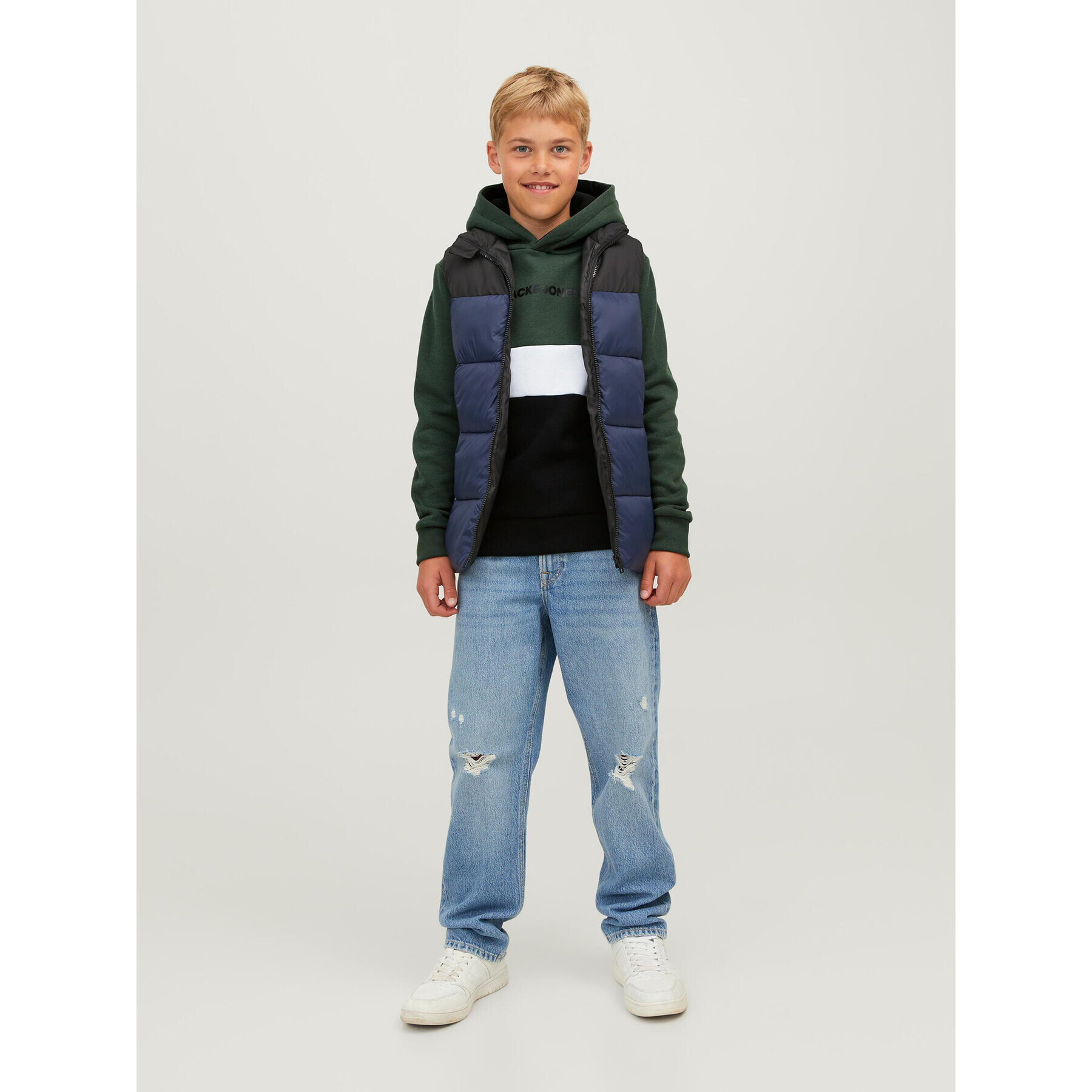 Jack&Jones Junior Mikina 12237402 Zelená Regular Fit - Pepit.cz