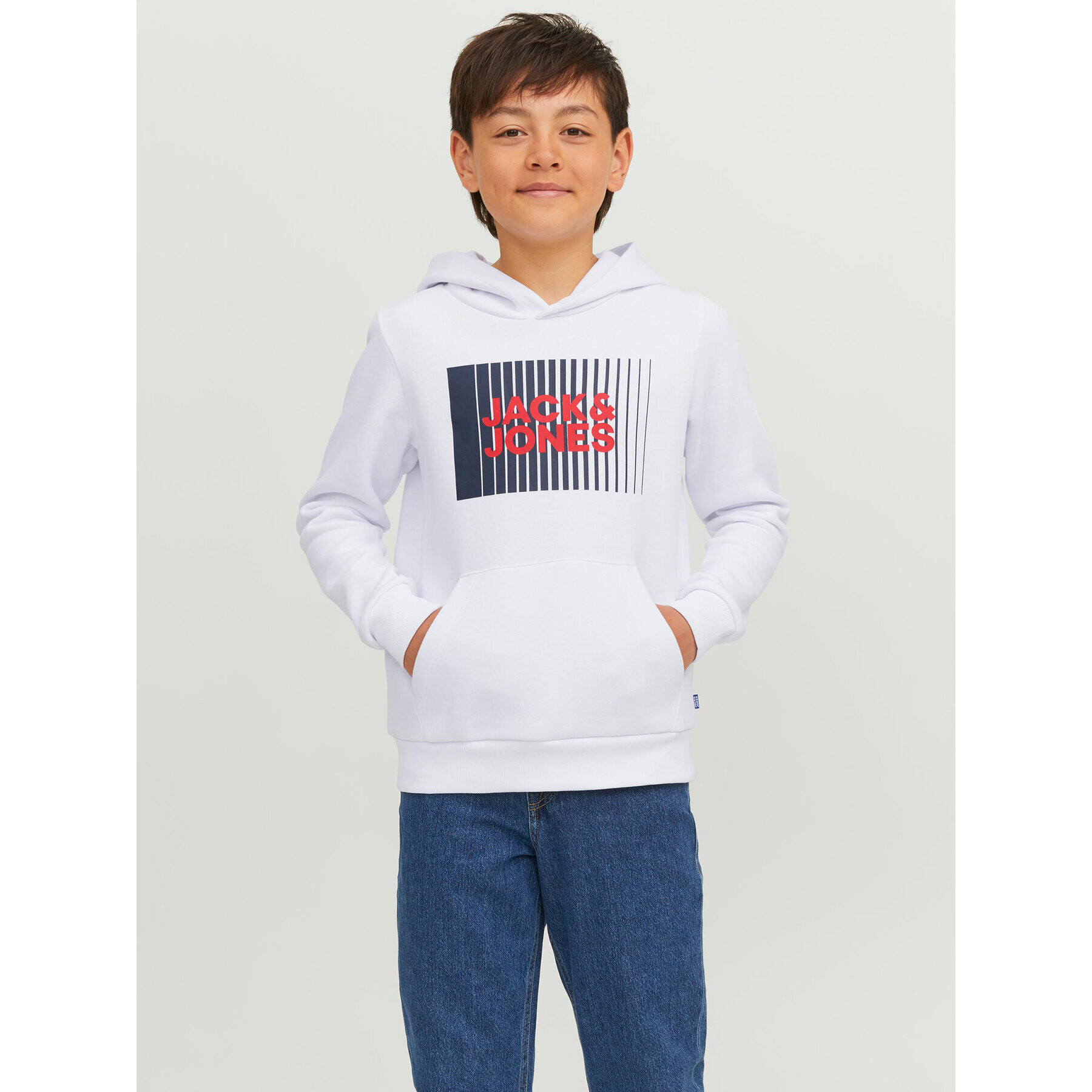 Jack&Jones Junior Mikina 12237459 Bílá Regular Fit - Pepit.cz