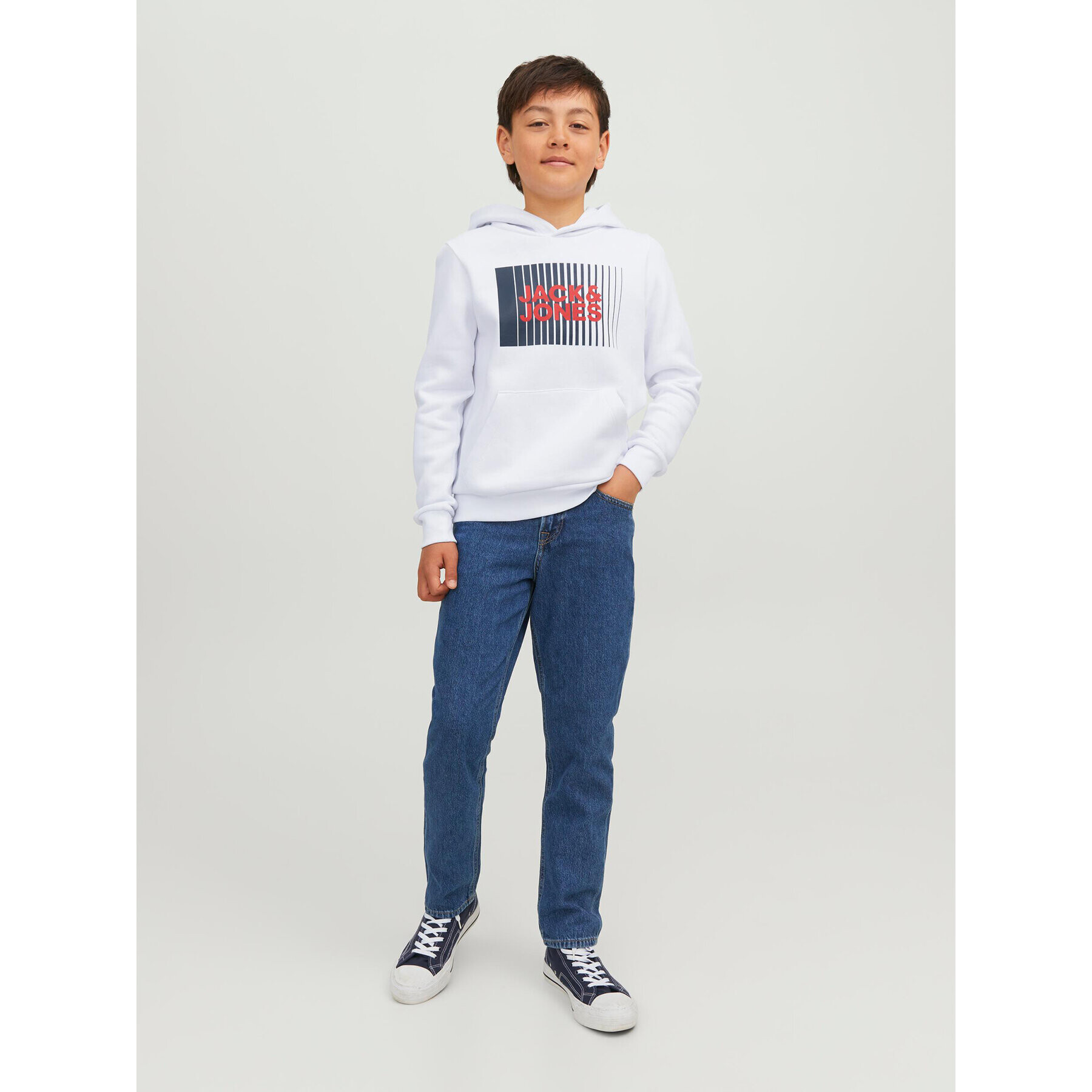 Jack&Jones Junior Mikina 12237459 Bílá Regular Fit - Pepit.cz