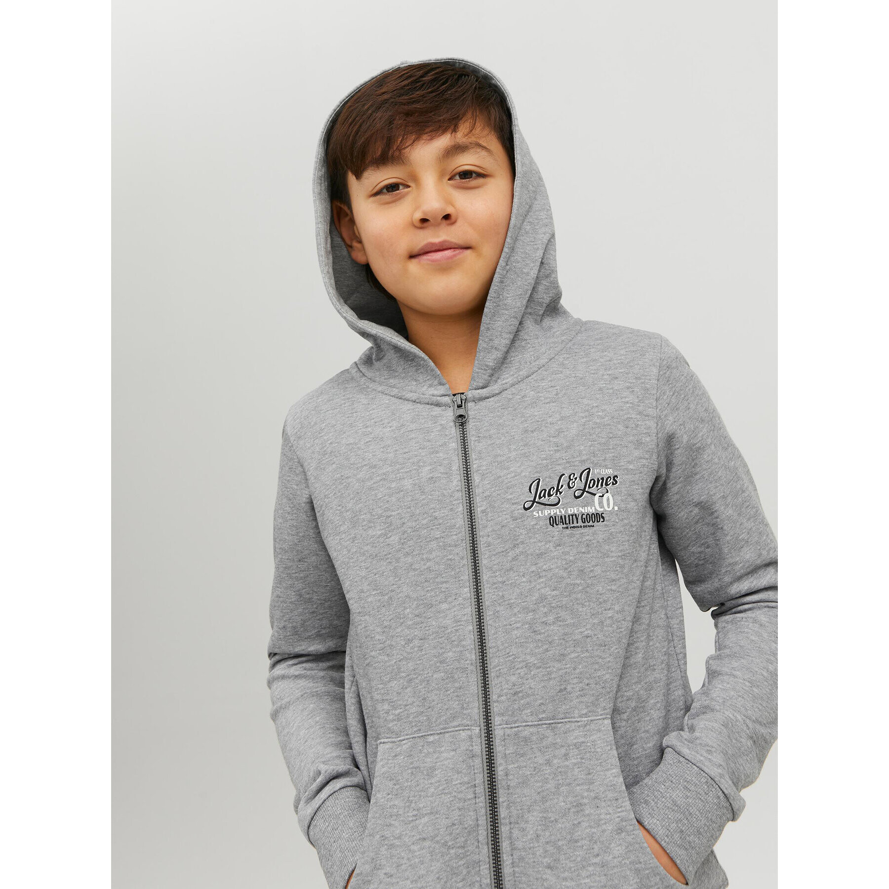 Jack&Jones Junior Mikina Andy 12224236 Šedá Regular Fit - Pepit.cz