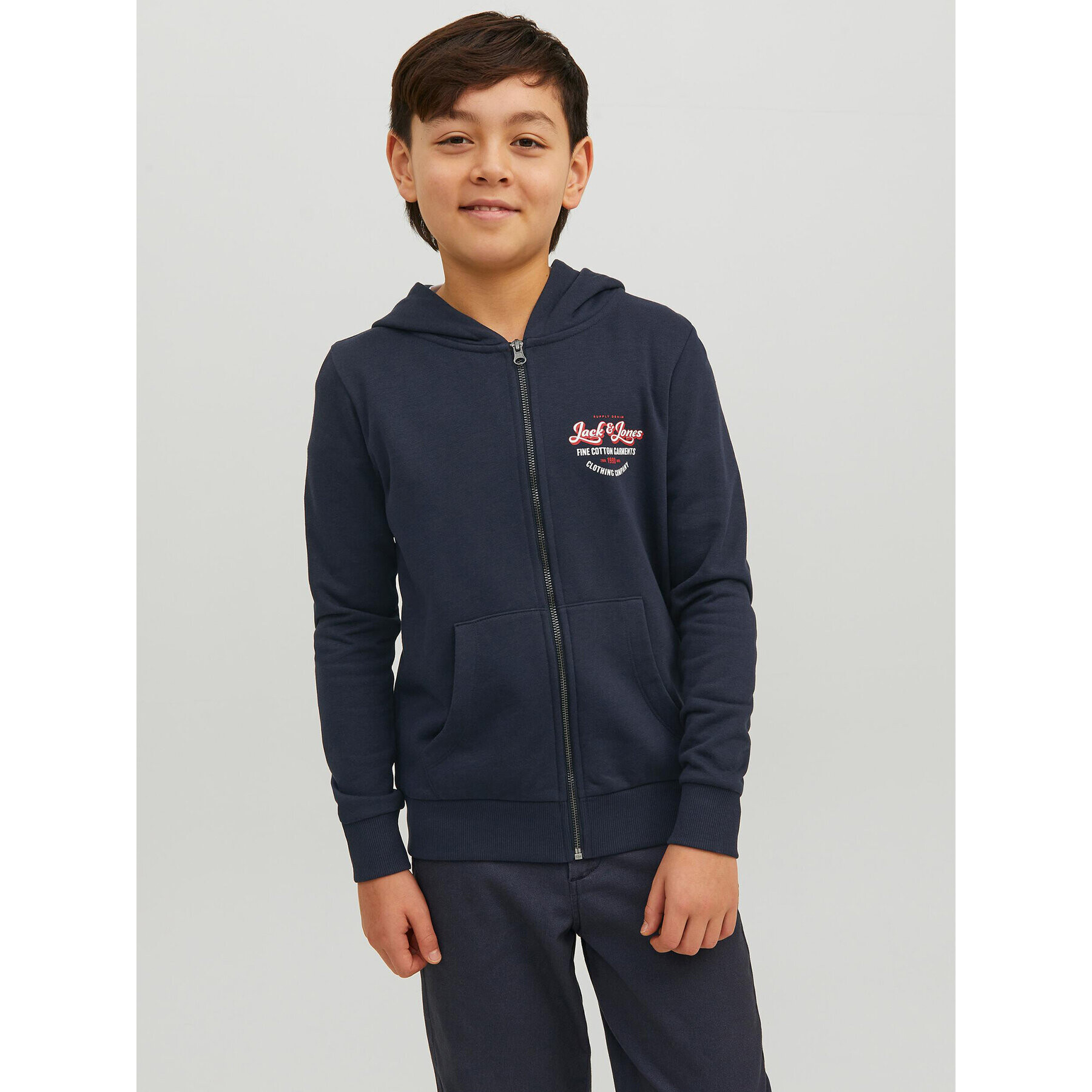 Jack&Jones Junior Mikina Andy 12224236 Tmavomodrá Regular Fit - Pepit.cz