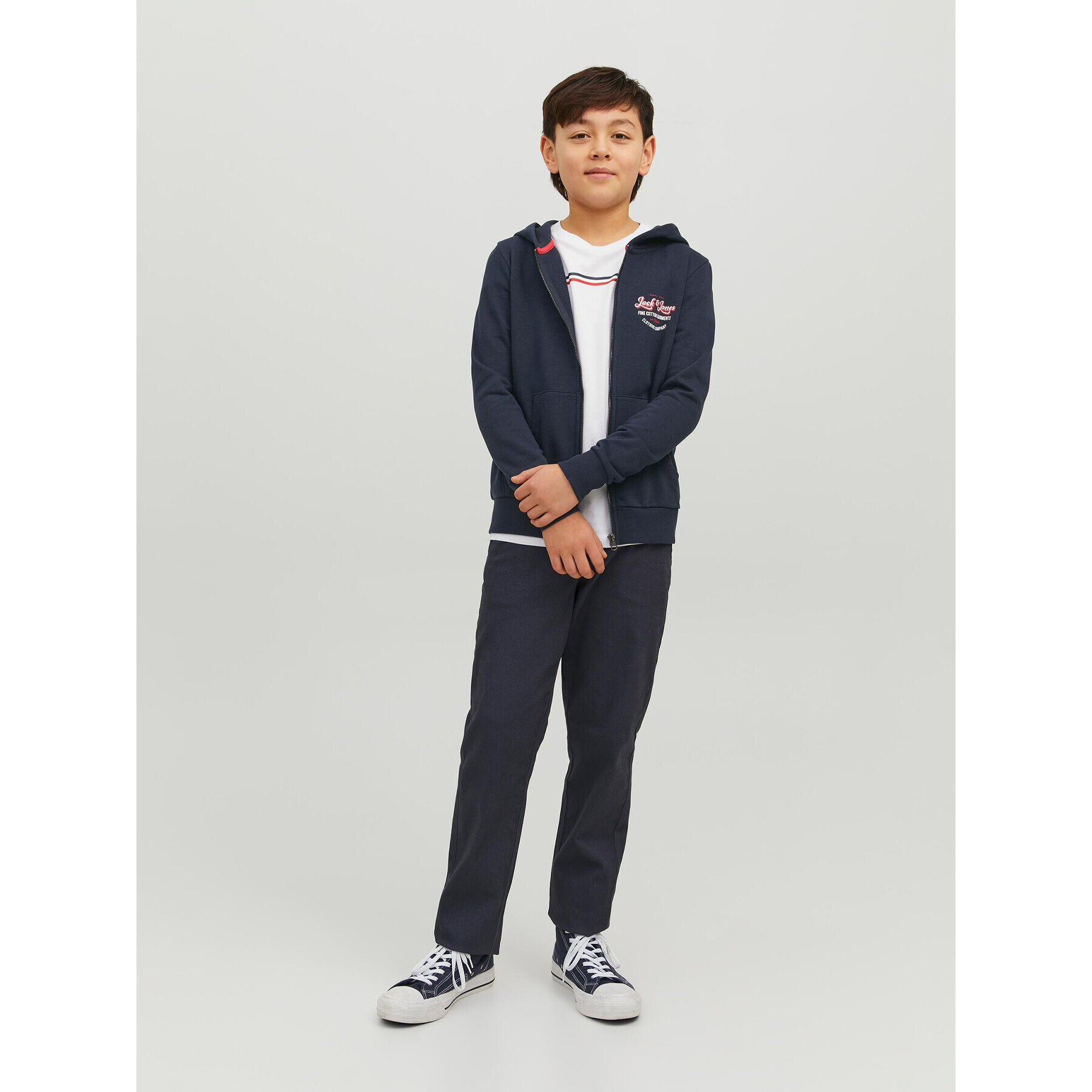 Jack&Jones Junior Mikina Andy 12224236 Tmavomodrá Regular Fit - Pepit.cz