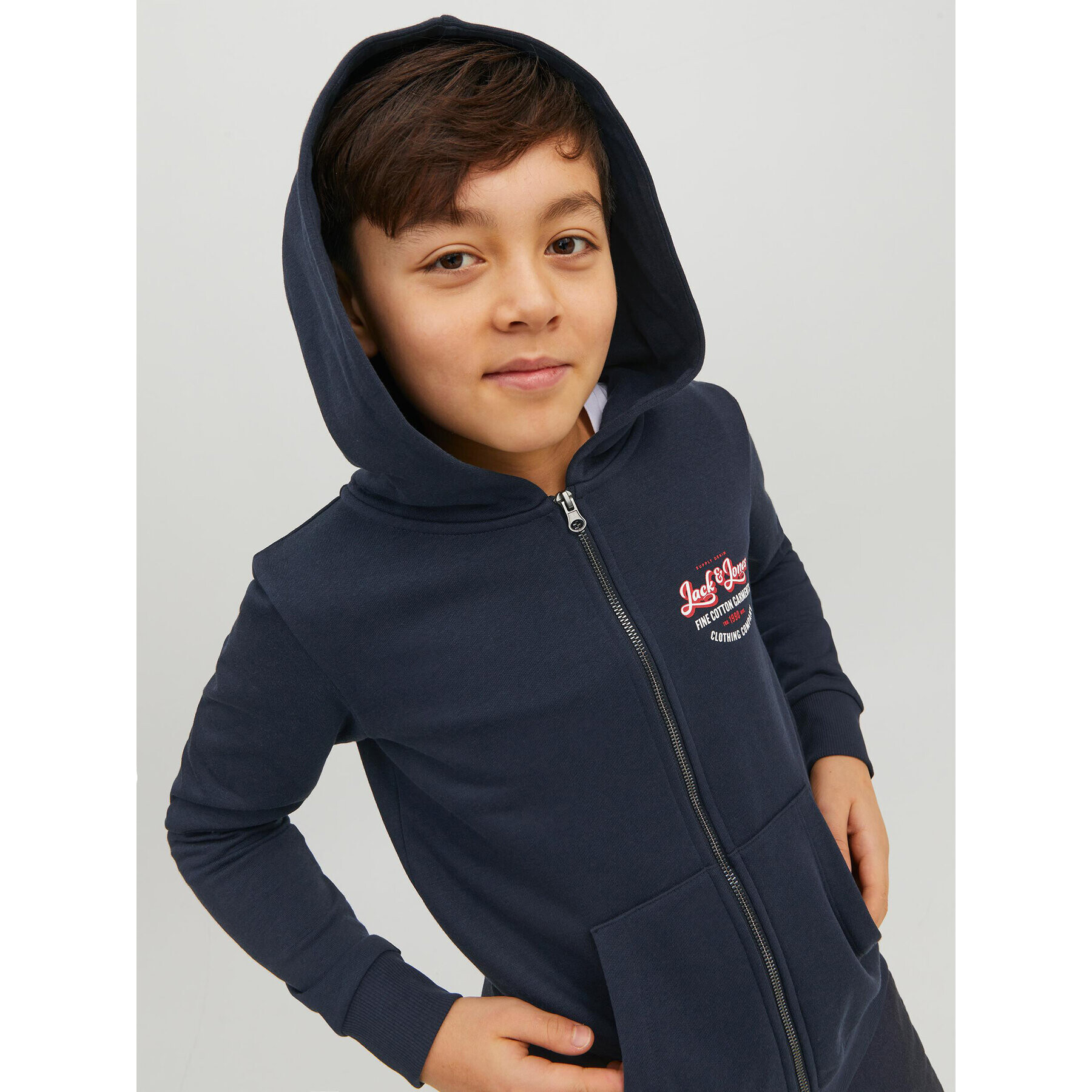 Jack&Jones Junior Mikina Andy 12224236 Tmavomodrá Regular Fit - Pepit.cz