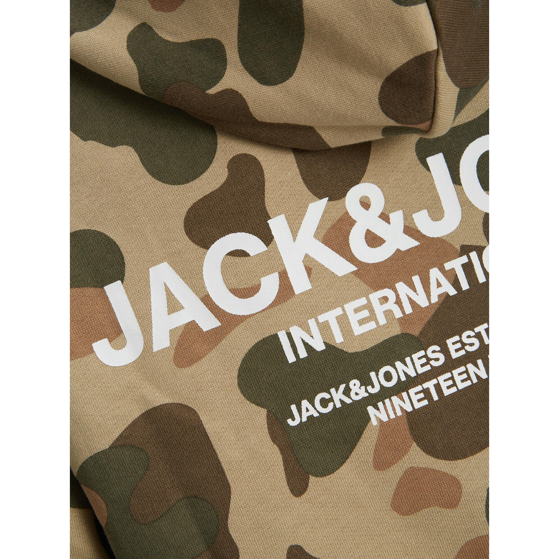 Jack&Jones Junior Mikina Camo 12216932 Khaki Regular Fit - Pepit.cz