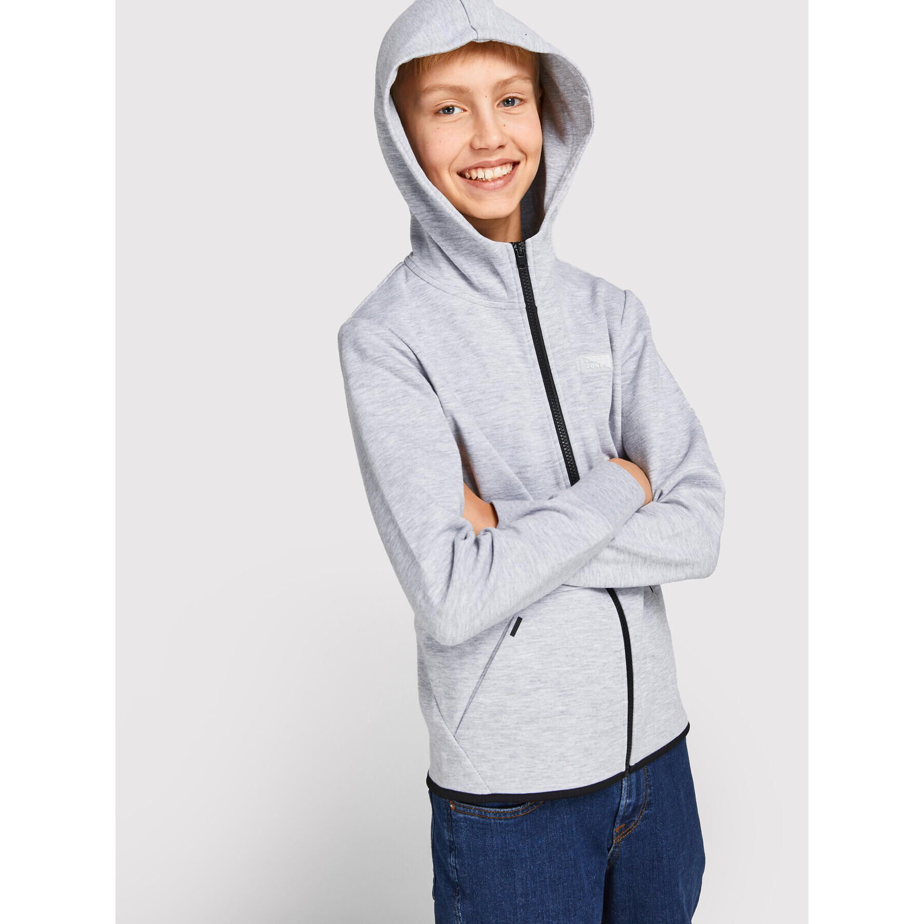 Jack&Jones Junior Mikina Coair 12192600 Šedá Regular Fit - Pepit.cz