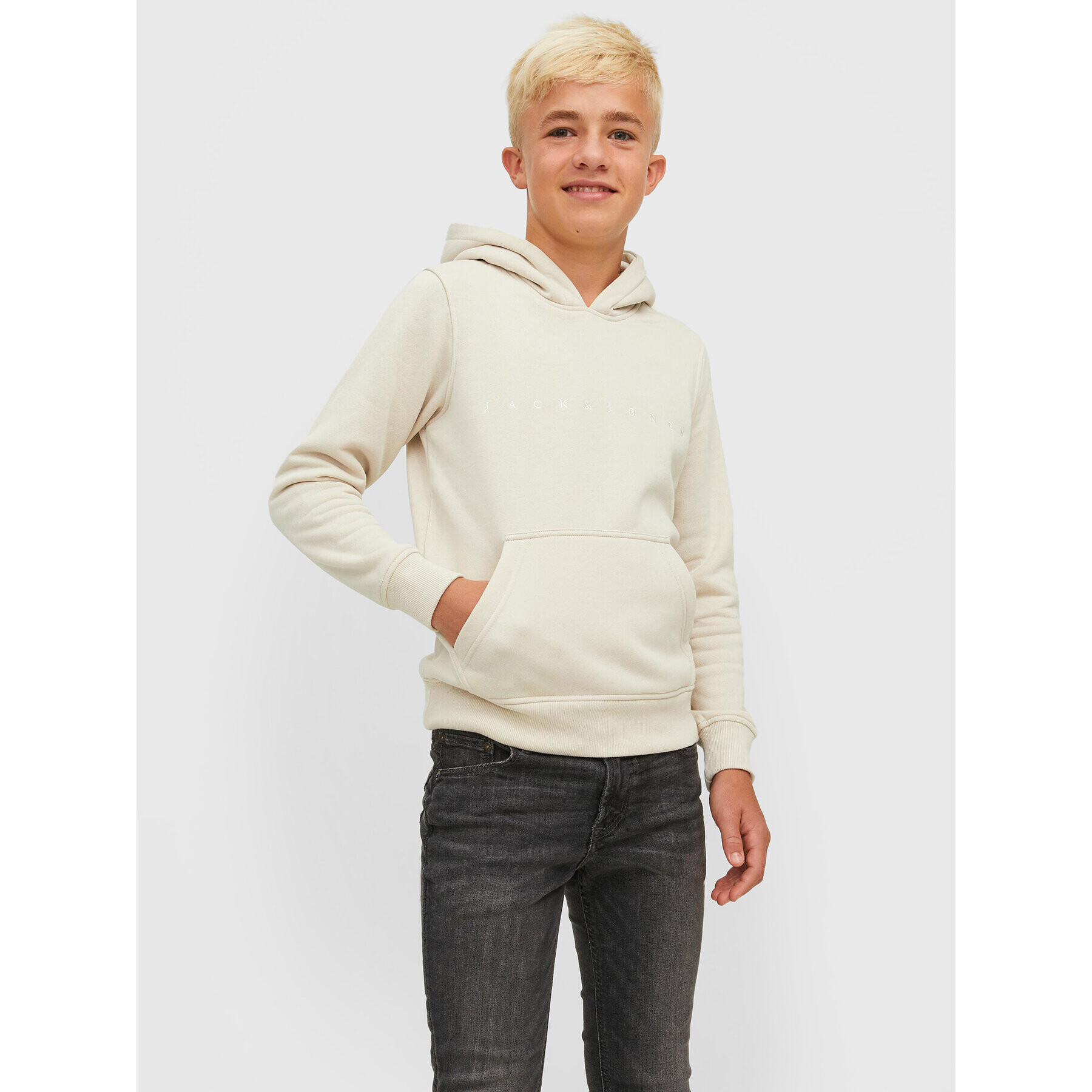 Jack&Jones Junior Mikina Copenhagen 12214983 Béžová Regular Fit - Pepit.cz