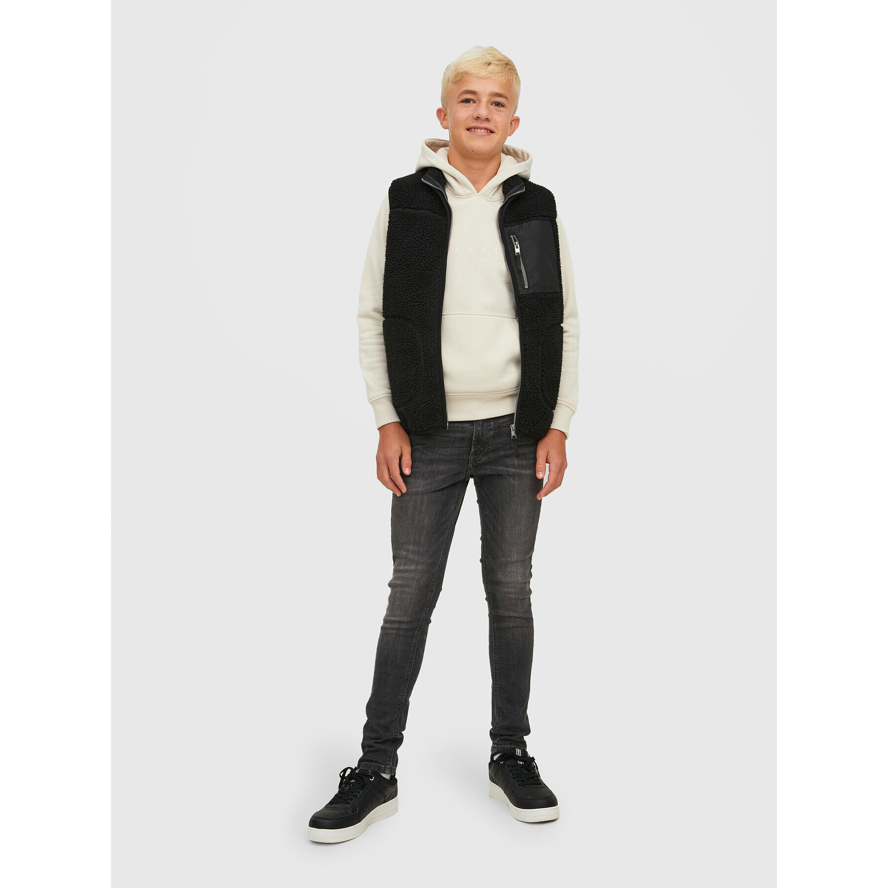 Jack&Jones Junior Mikina Copenhagen 12214983 Béžová Regular Fit - Pepit.cz