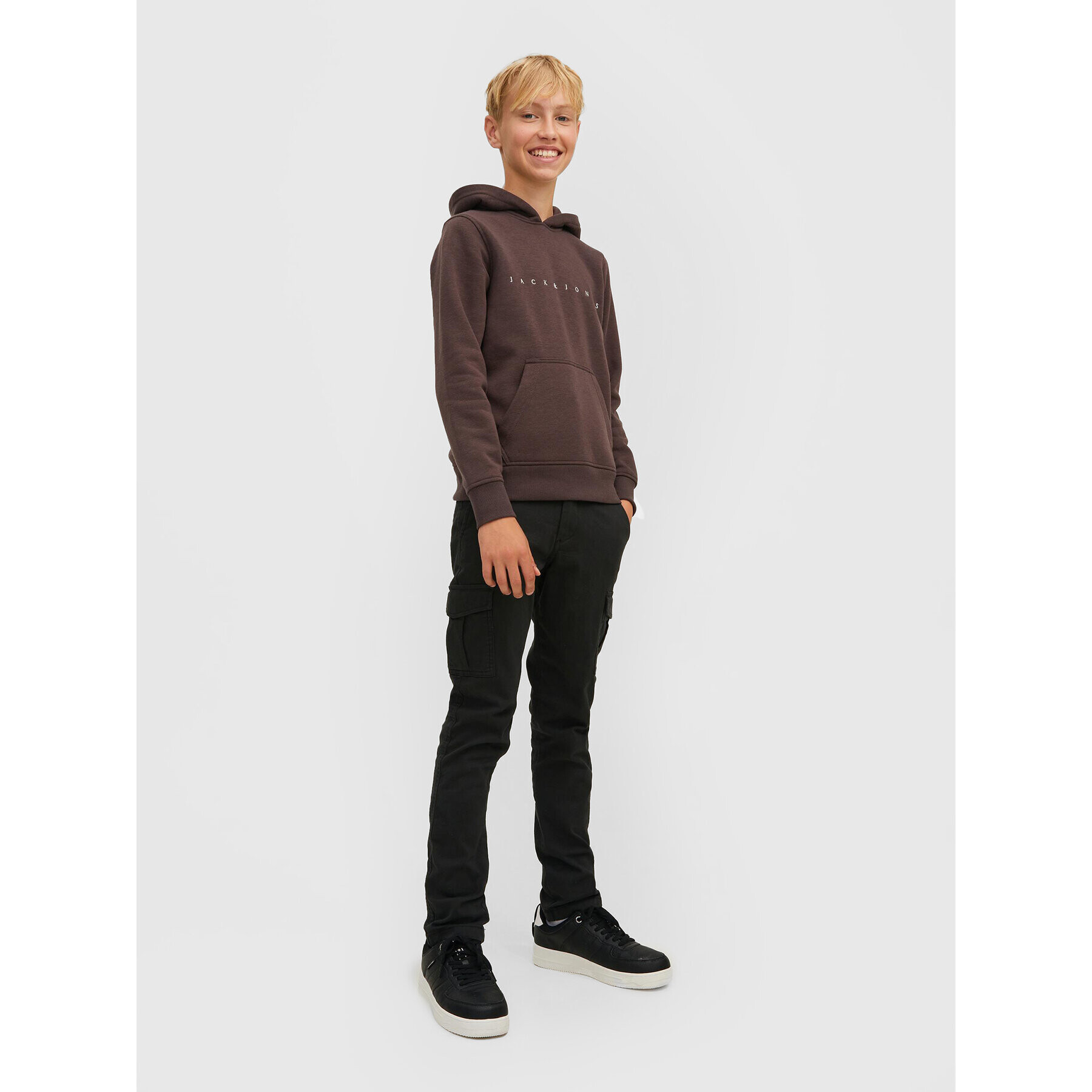 Jack&Jones Junior Mikina Copenhagen 12214983 Hnědá Regular Fit - Pepit.cz