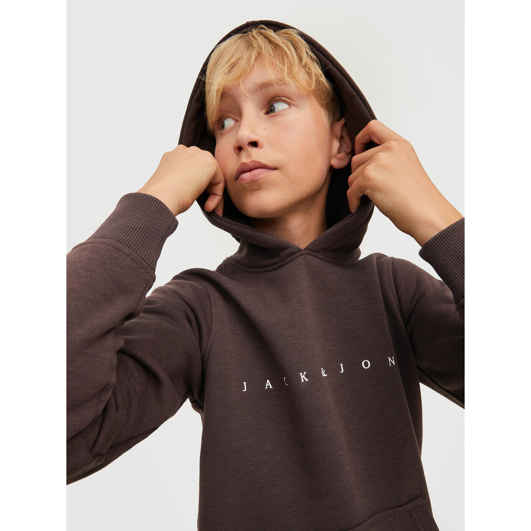 Jack&Jones Junior Mikina Copenhagen 12214983 Hnědá Regular Fit - Pepit.cz