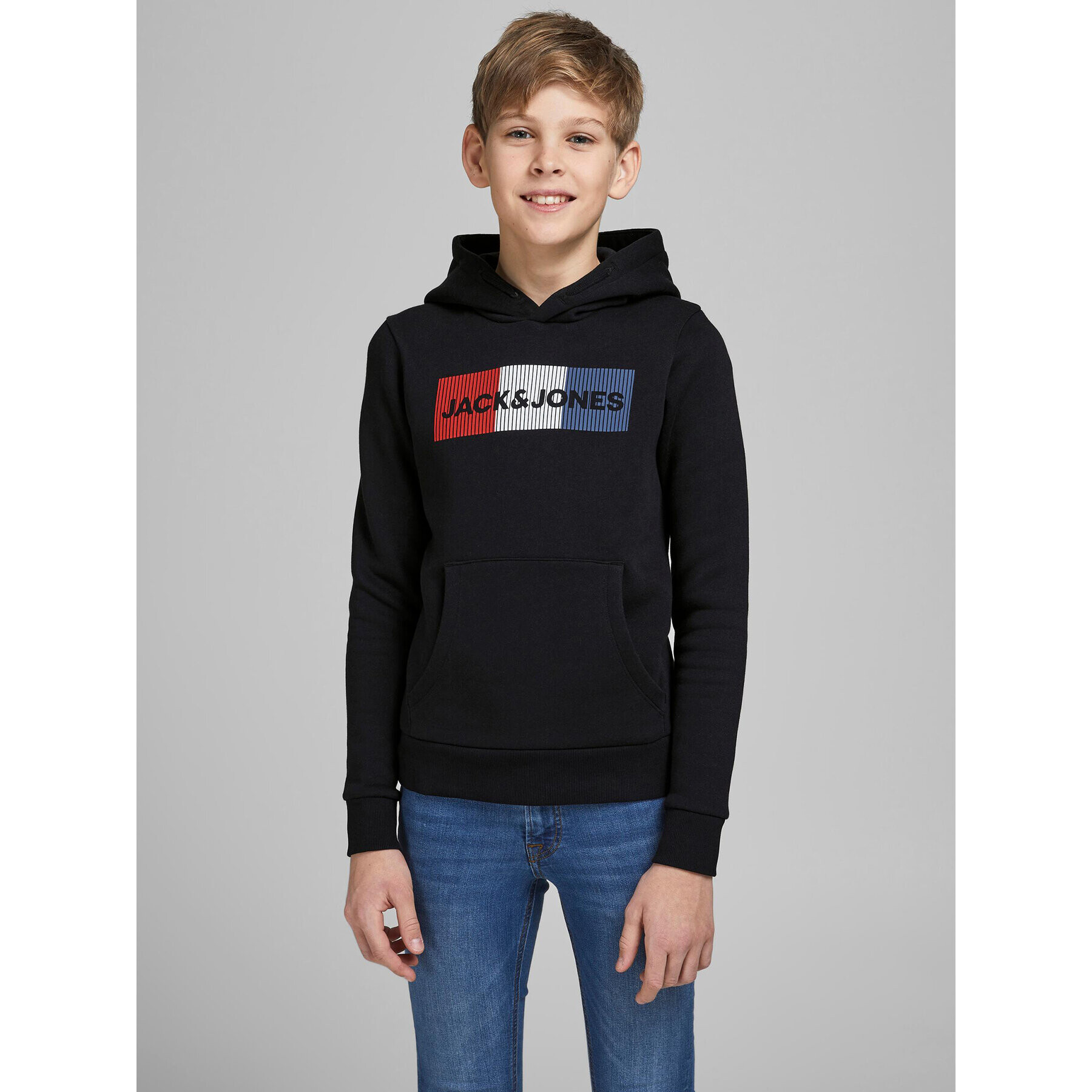 Jack&Jones Junior Mikina Corp Logo 12152841 Černá Regular Fit - Pepit.cz