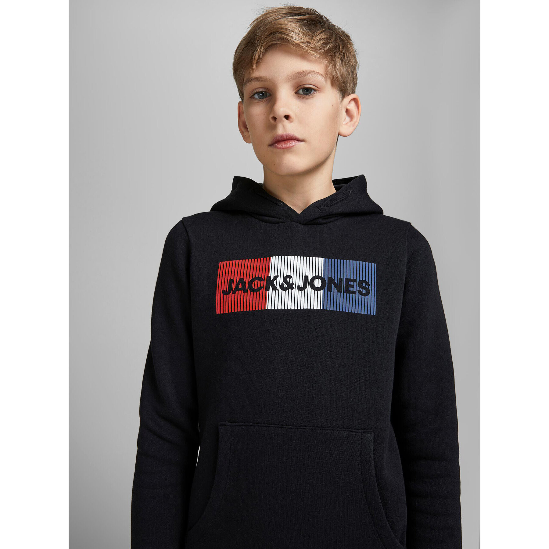 Jack&Jones Junior Mikina Corp Logo 12152841 Černá Regular Fit - Pepit.cz