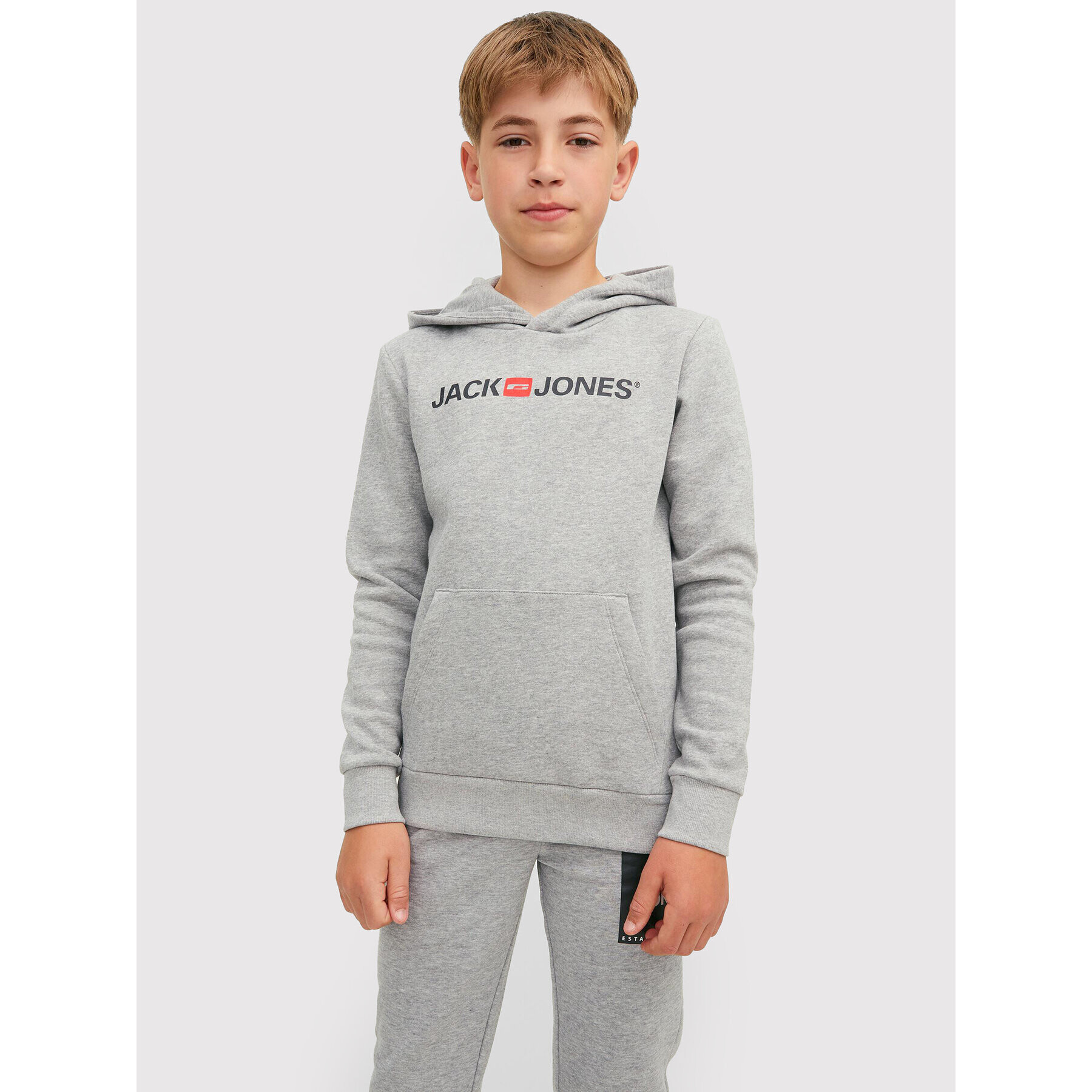 Jack&Jones Junior Mikina Corp Old Logo 12212186 Šedá Regular Fit - Pepit.cz