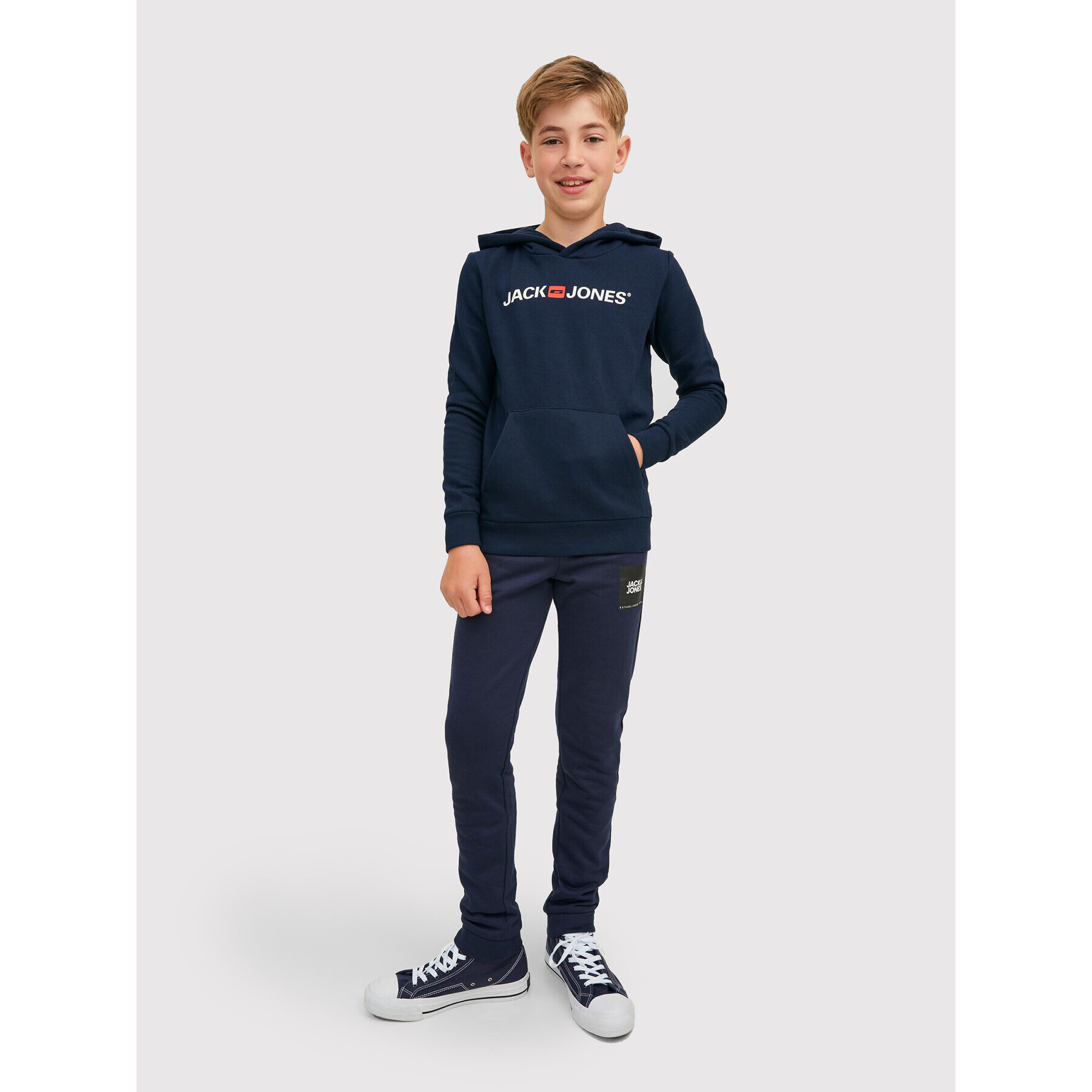 Jack&Jones Junior Mikina Corp Old Logo 12212186 Tmavomodrá Regular Fit - Pepit.cz