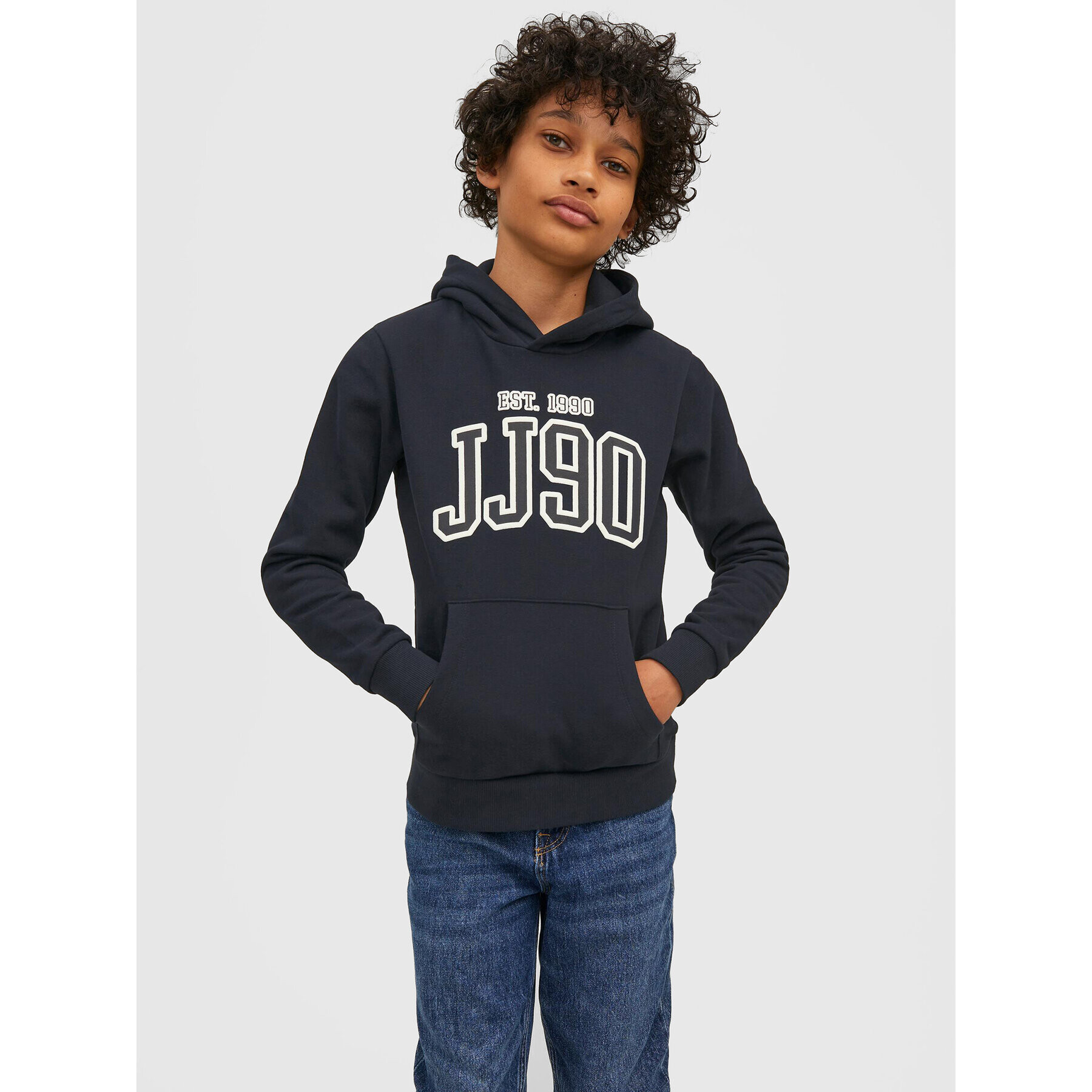 Jack&Jones Junior Mikina Emb 12213292 Černá Regular Fit - Pepit.cz