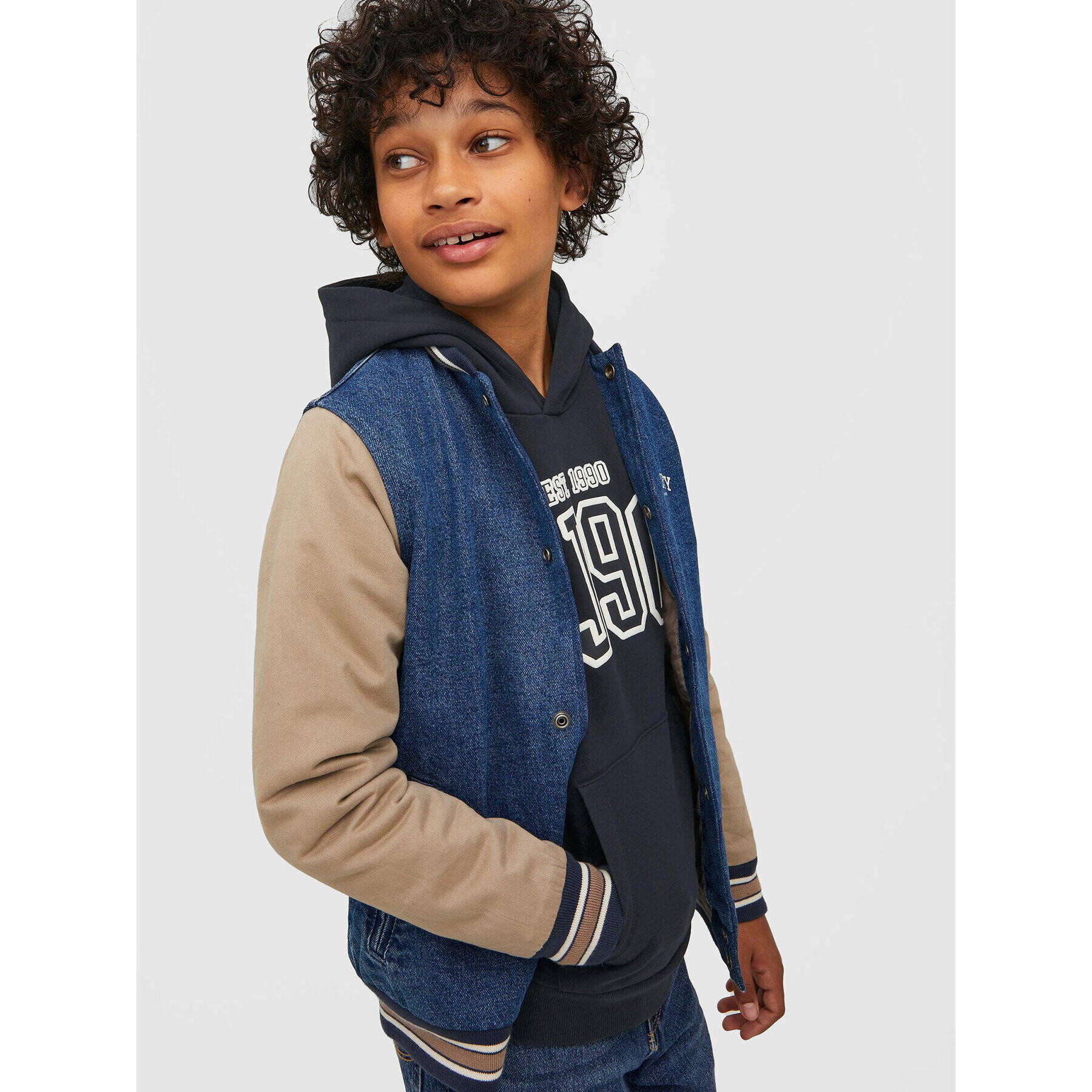 Jack&Jones Junior Mikina Emb 12213292 Černá Regular Fit - Pepit.cz