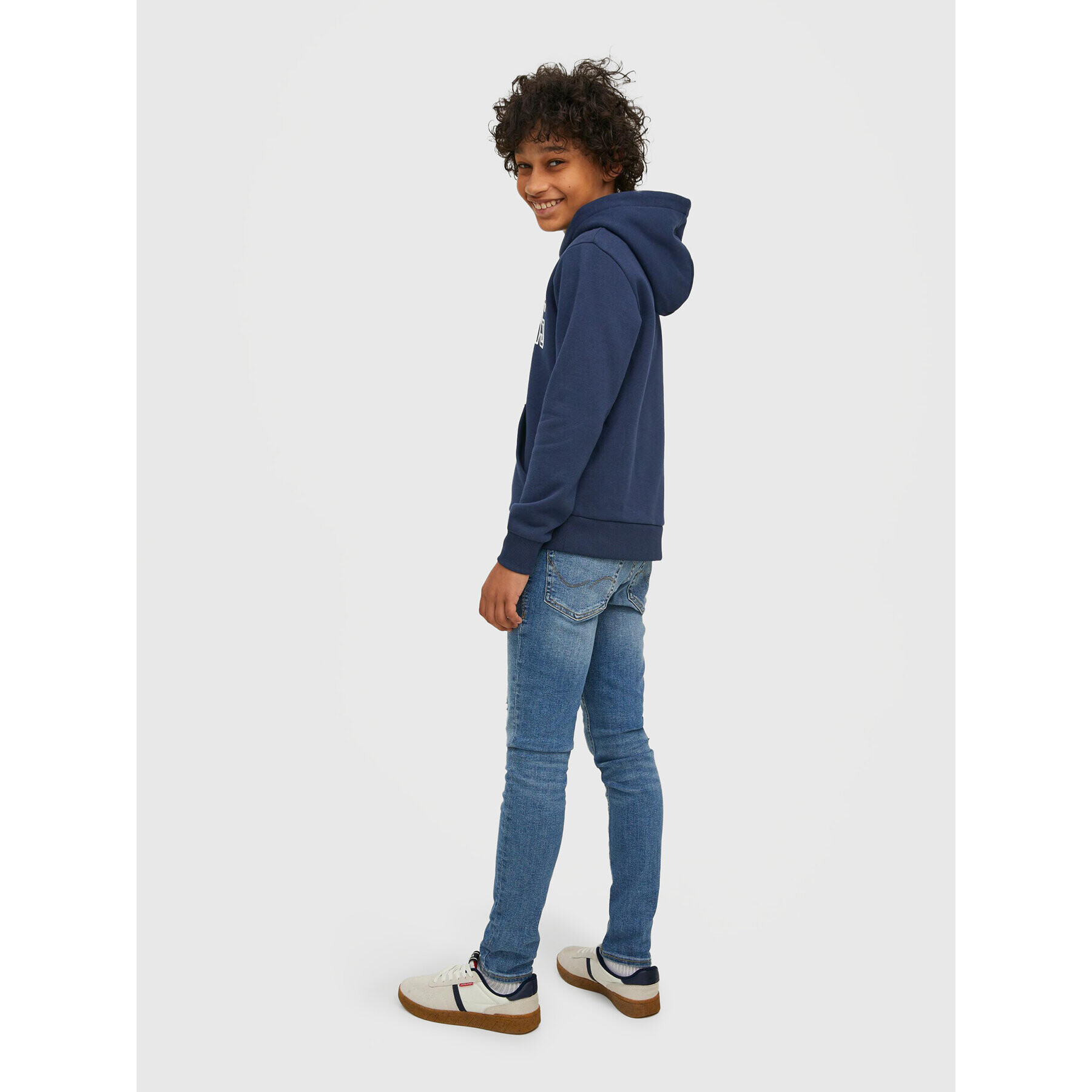 Jack&Jones Junior Mikina Emb 12213292 Tmavomodrá Regular Fit - Pepit.cz