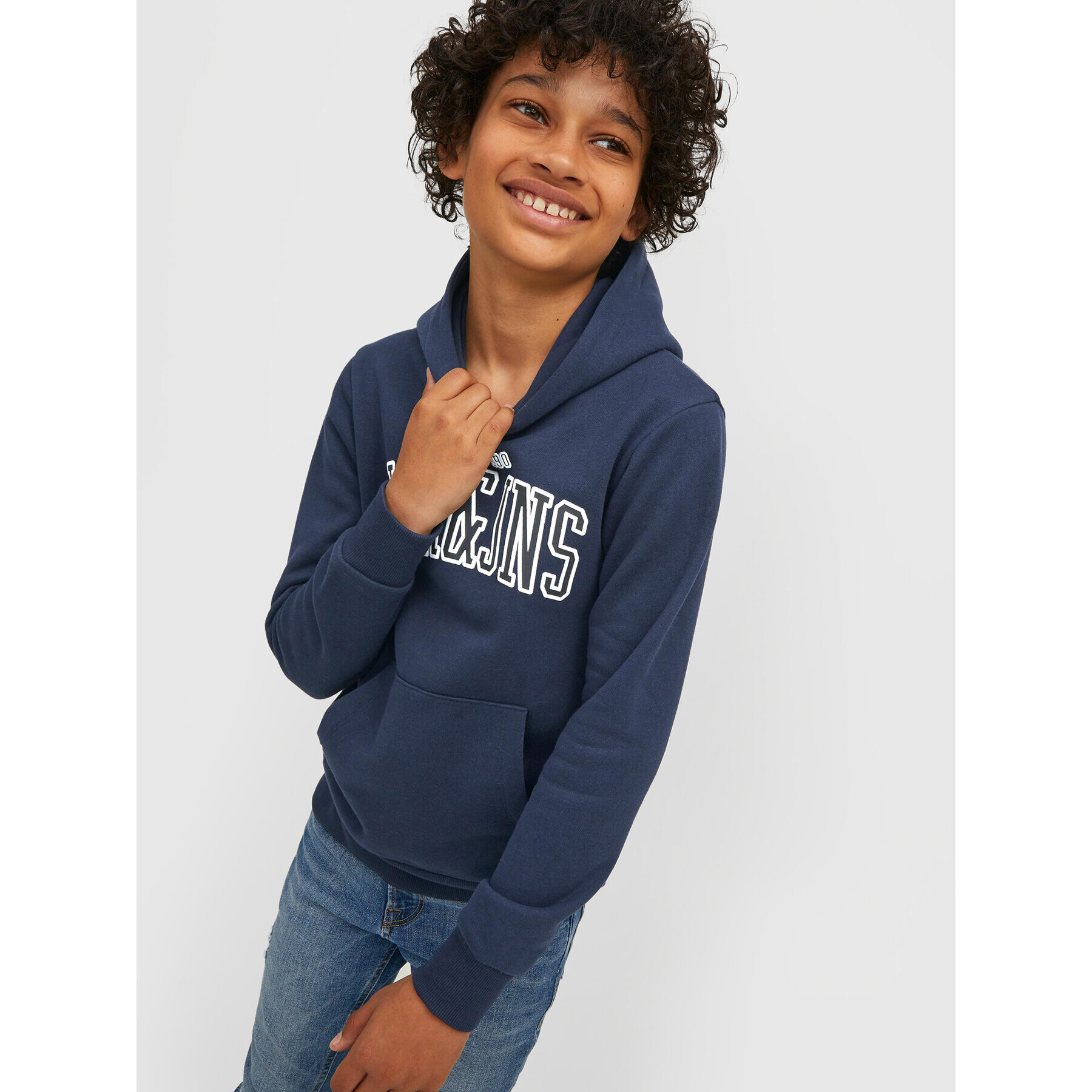 Jack&Jones Junior Mikina Emb 12213292 Tmavomodrá Regular Fit - Pepit.cz