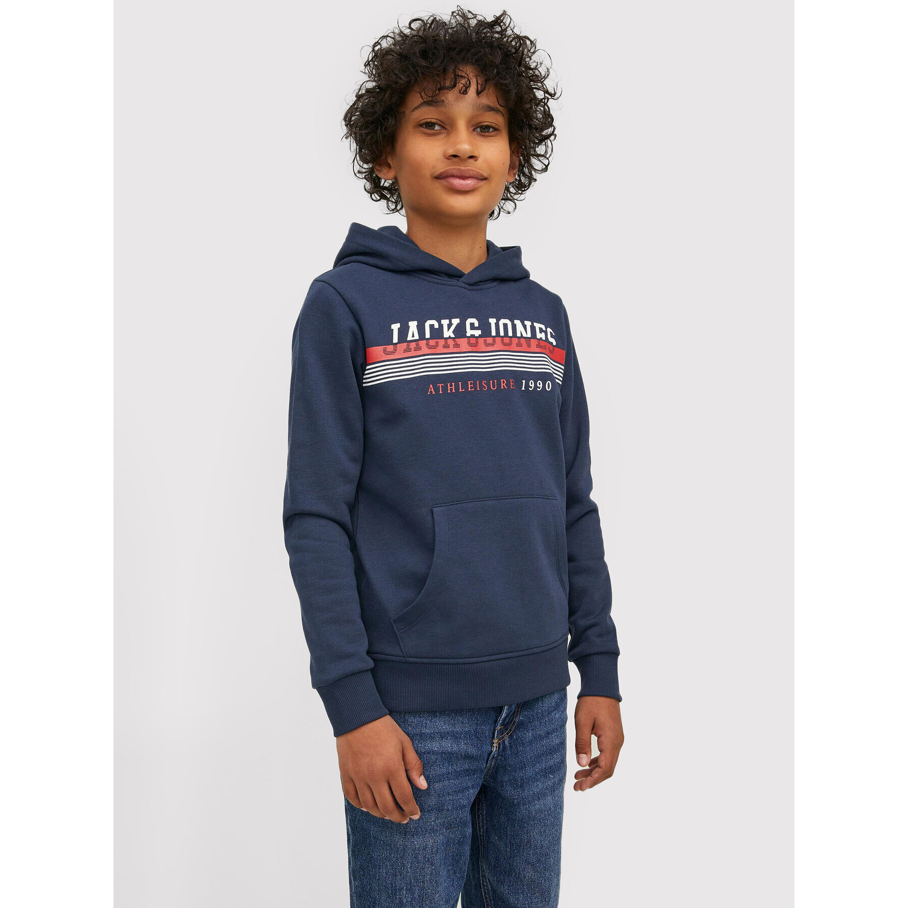 Jack&Jones Junior Mikina Jiron 12213277 Tmavomodrá Regular Fit - Pepit.cz