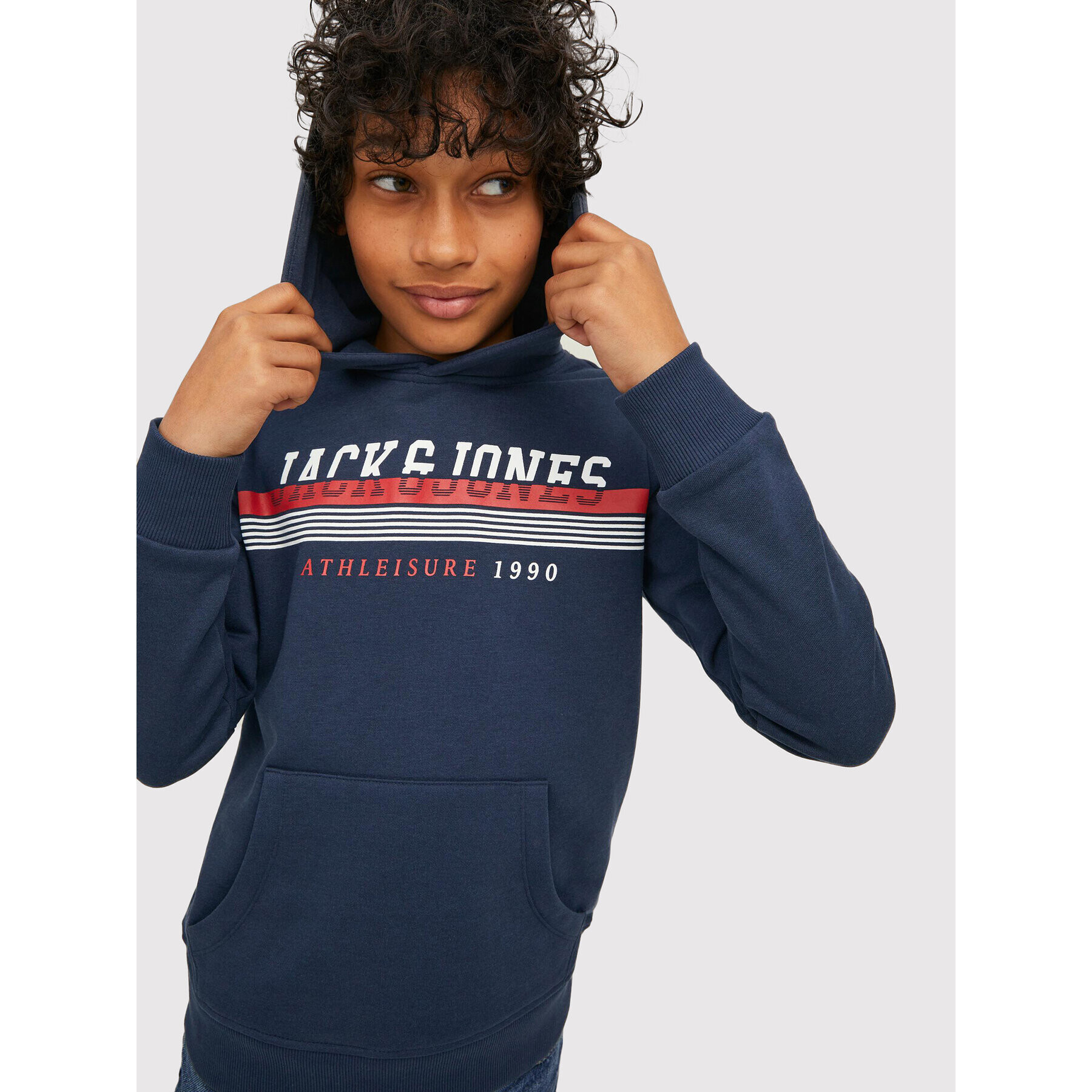 Jack&Jones Junior Mikina Jiron 12213277 Tmavomodrá Regular Fit - Pepit.cz