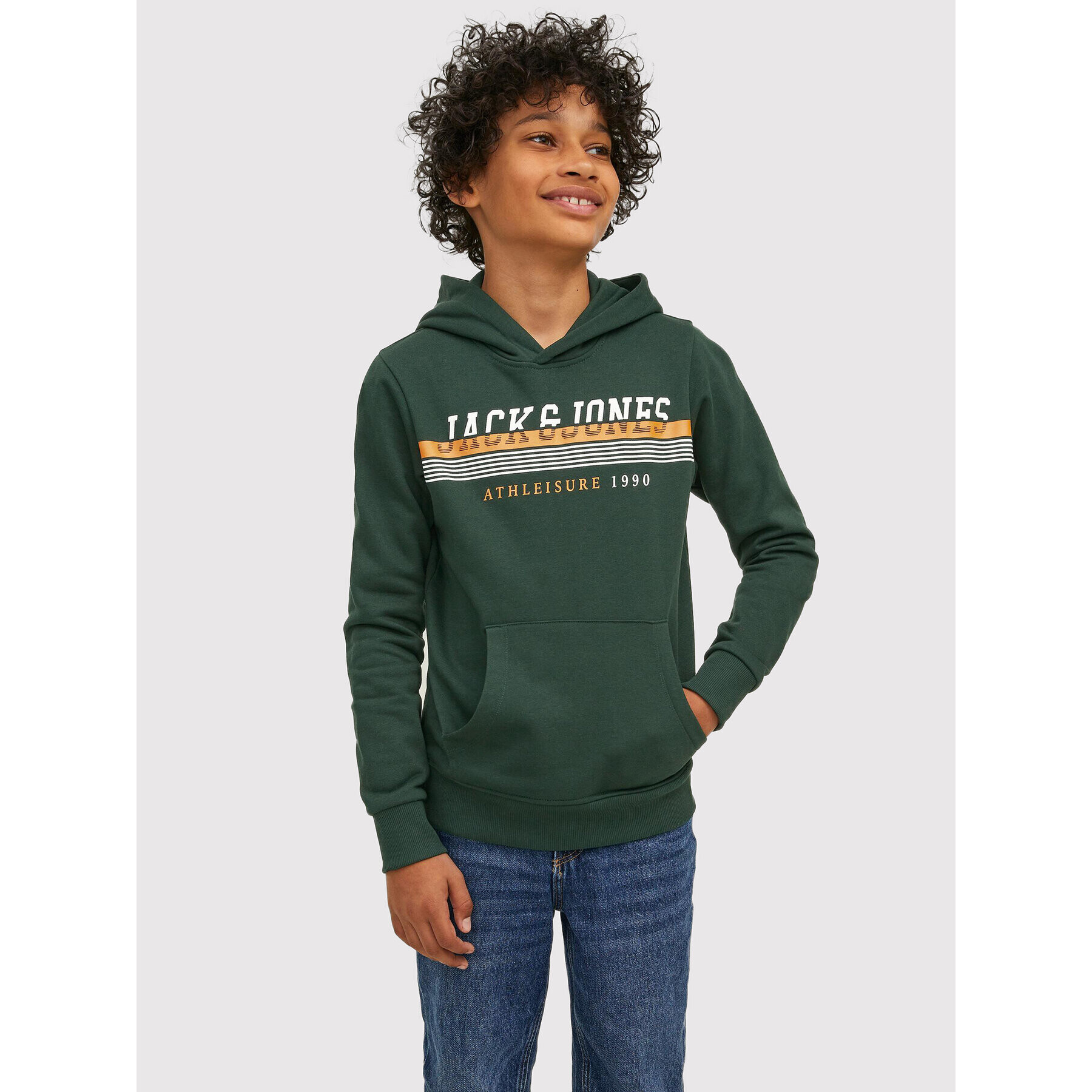 Jack&Jones Junior Mikina Jiron 12213277 Zelená Regular Fit - Pepit.cz