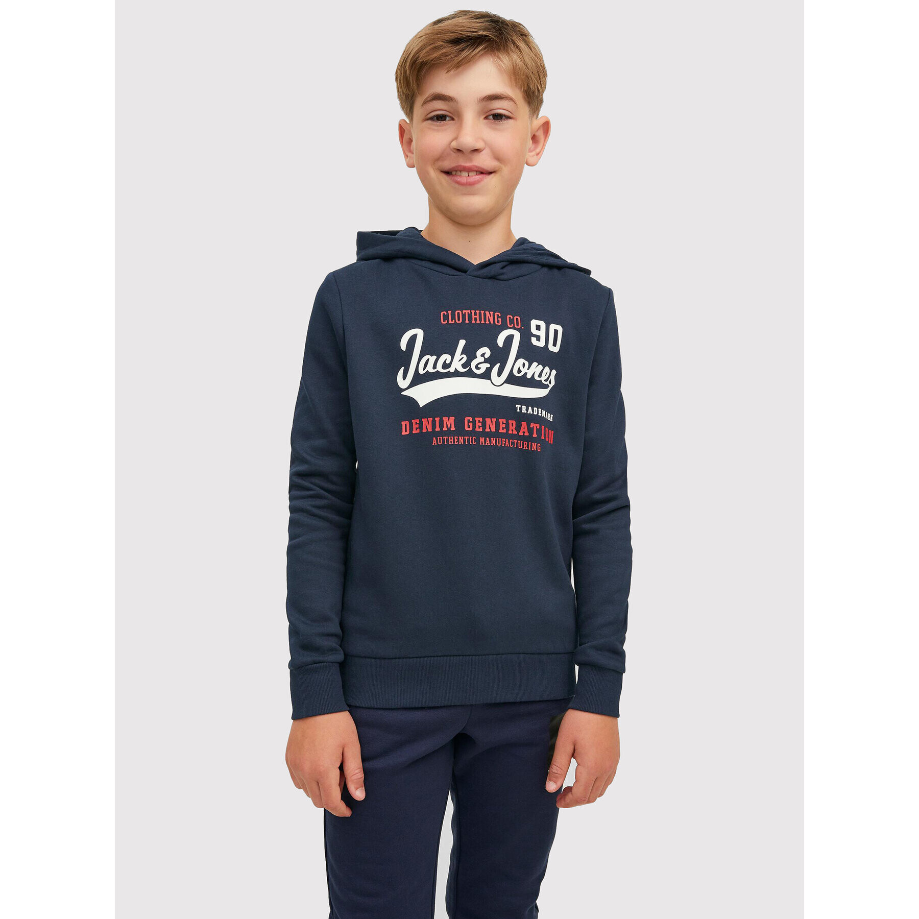 Jack&Jones Junior Mikina Logo 12212287 Tmavomodrá Regular Fit - Pepit.cz