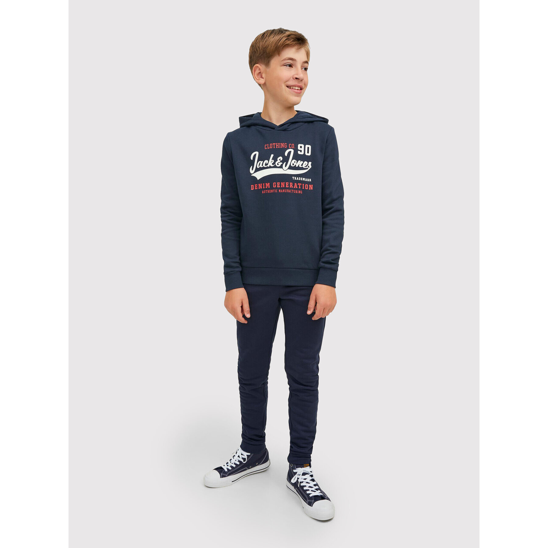 Jack&Jones Junior Mikina Logo 12212287 Tmavomodrá Regular Fit - Pepit.cz