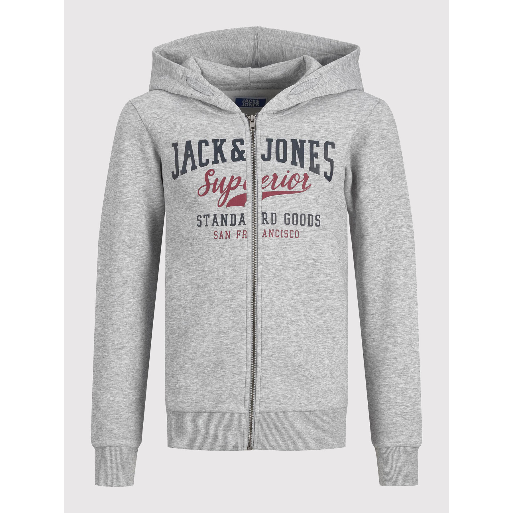 Jack&Jones Junior Mikina Logo 12218049 Šedá Regular Fit - Pepit.cz