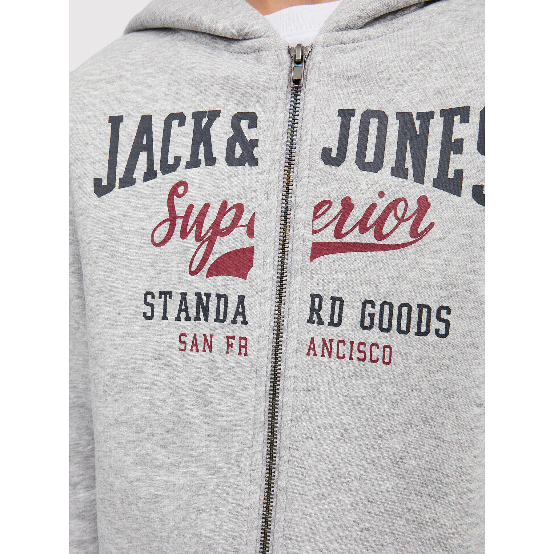 Jack&Jones Junior Mikina Logo 12218049 Šedá Regular Fit - Pepit.cz