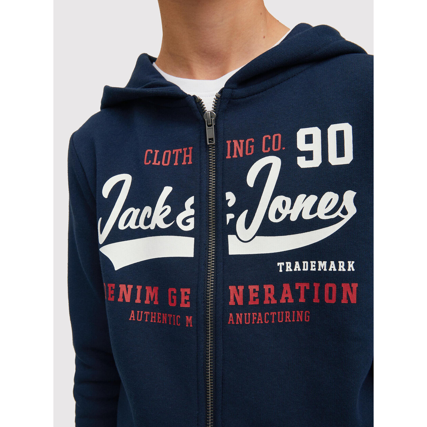 Jack&Jones Junior Mikina Logo 12218049 Tmavomodrá Regular Fit - Pepit.cz