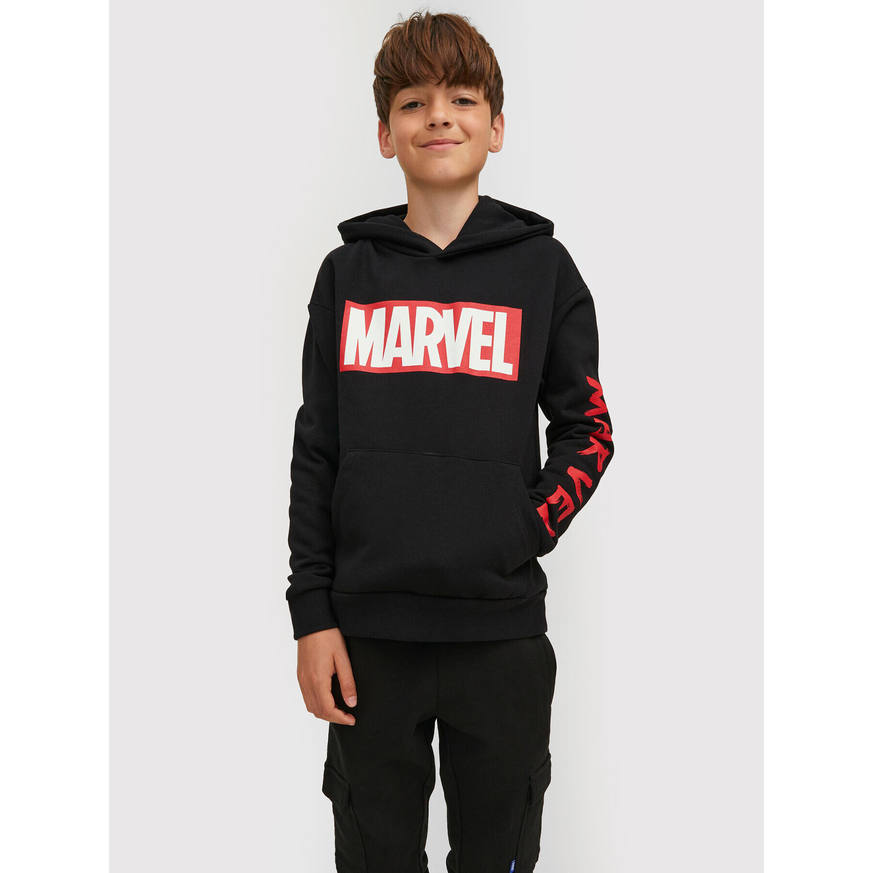 Jack&Jones Junior Mikina MARVEL 12217804 Černá Loose Fit - Pepit.cz