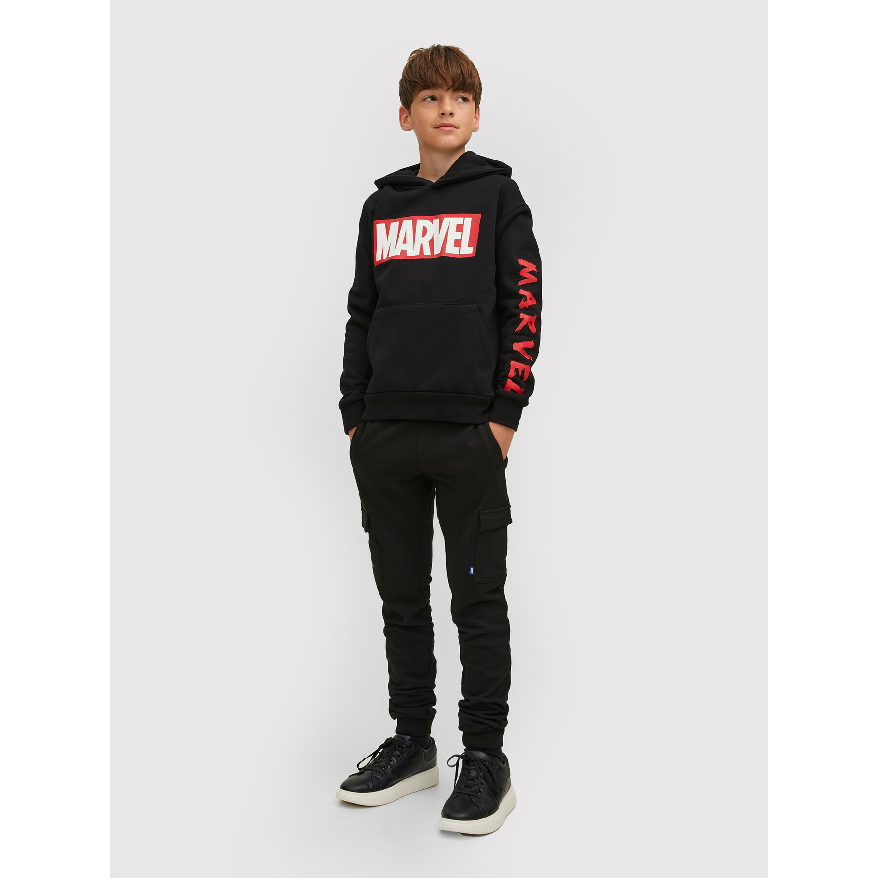 Jack&Jones Junior Mikina MARVEL 12217804 Černá Loose Fit - Pepit.cz