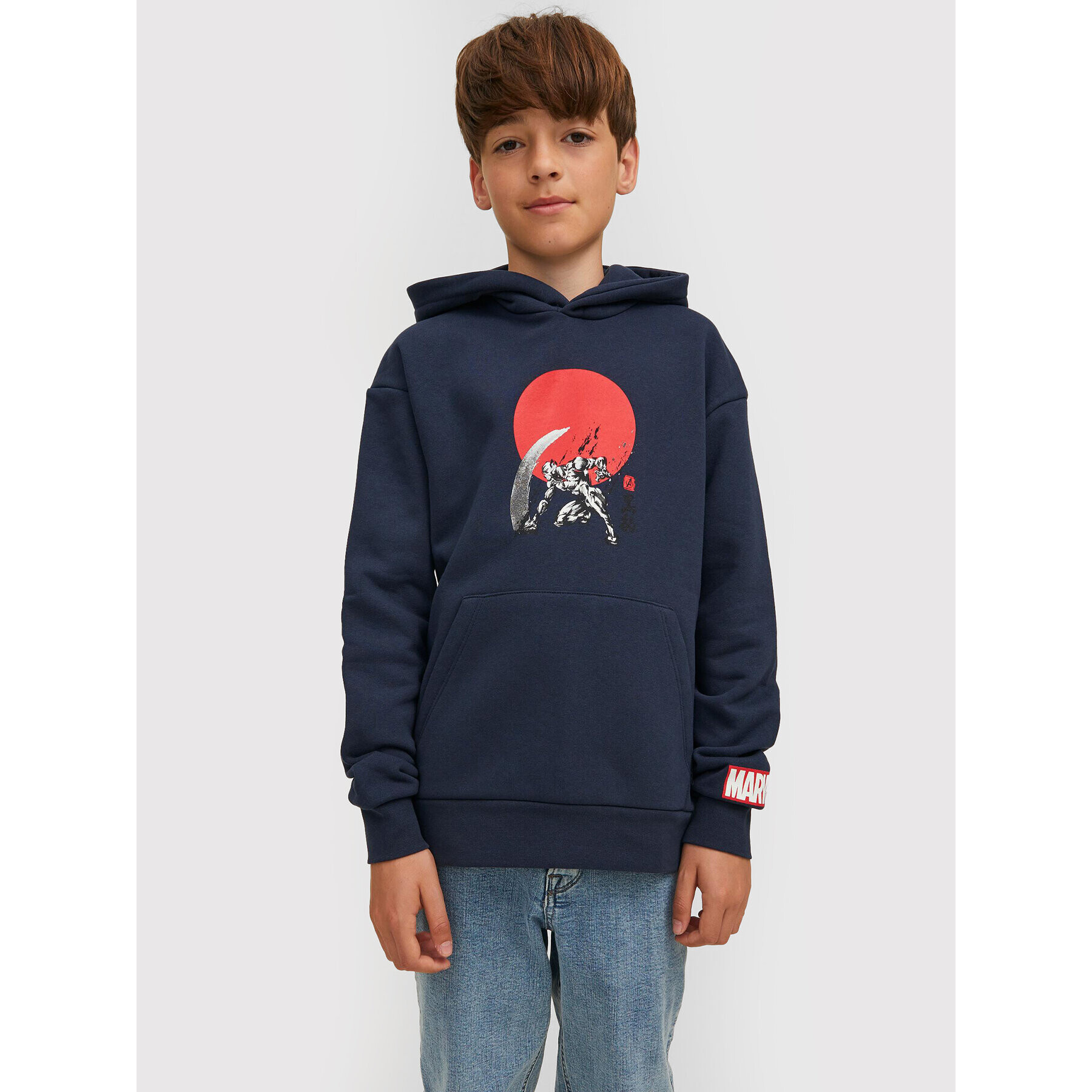 Jack&Jones Junior Mikina MARVEL 12217804 Tmavomodrá Loose Fit - Pepit.cz