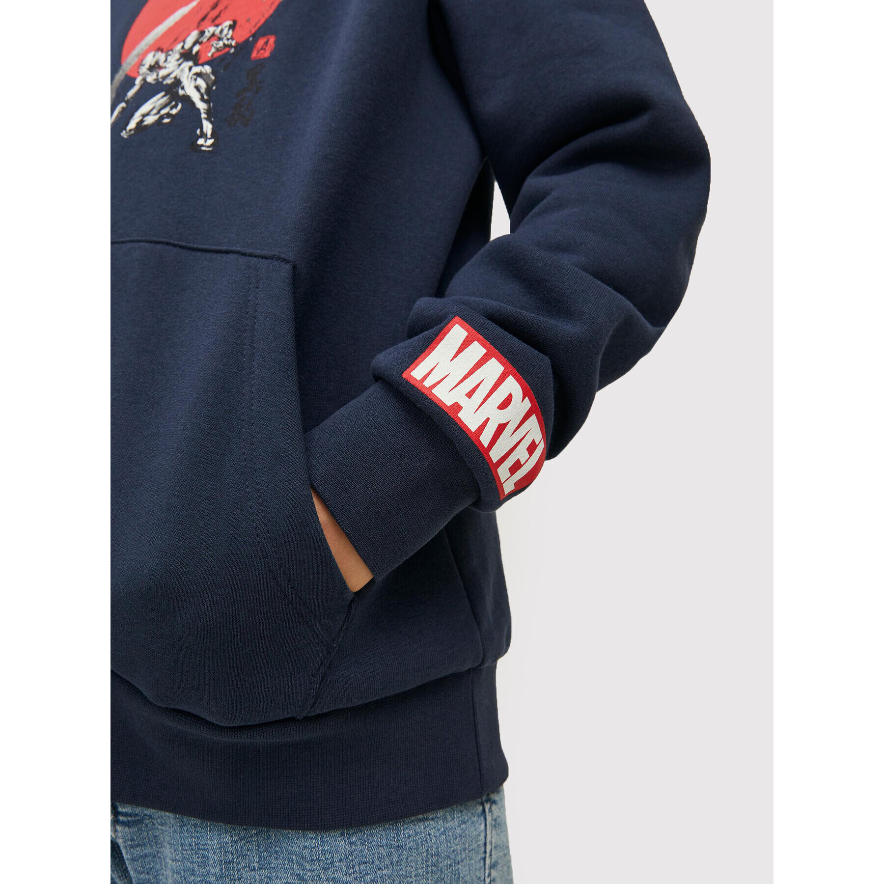 Jack&Jones Junior Mikina MARVEL 12217804 Tmavomodrá Loose Fit - Pepit.cz