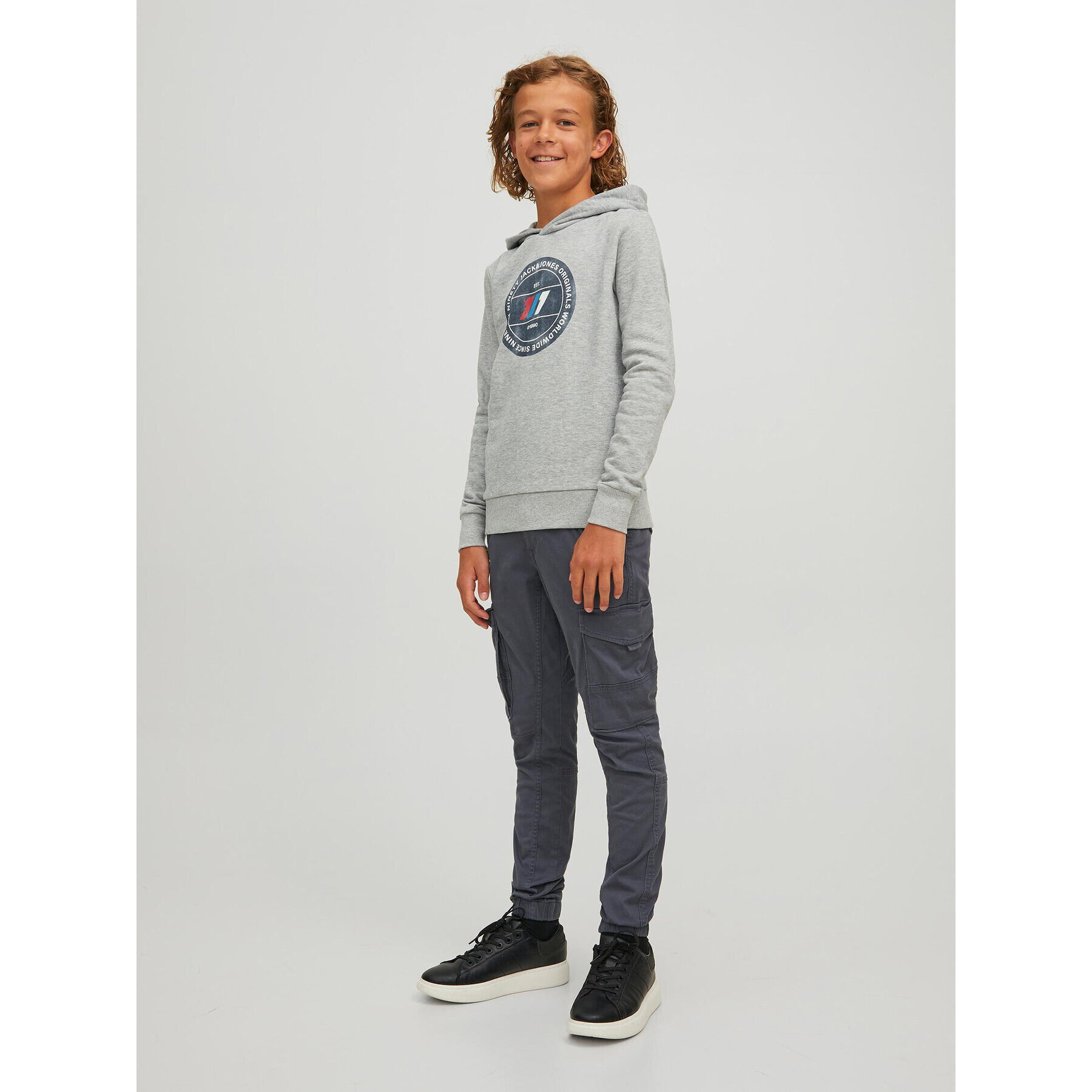 Jack&Jones Junior Mikina Nate 12216911 Šedá Regular Fit - Pepit.cz