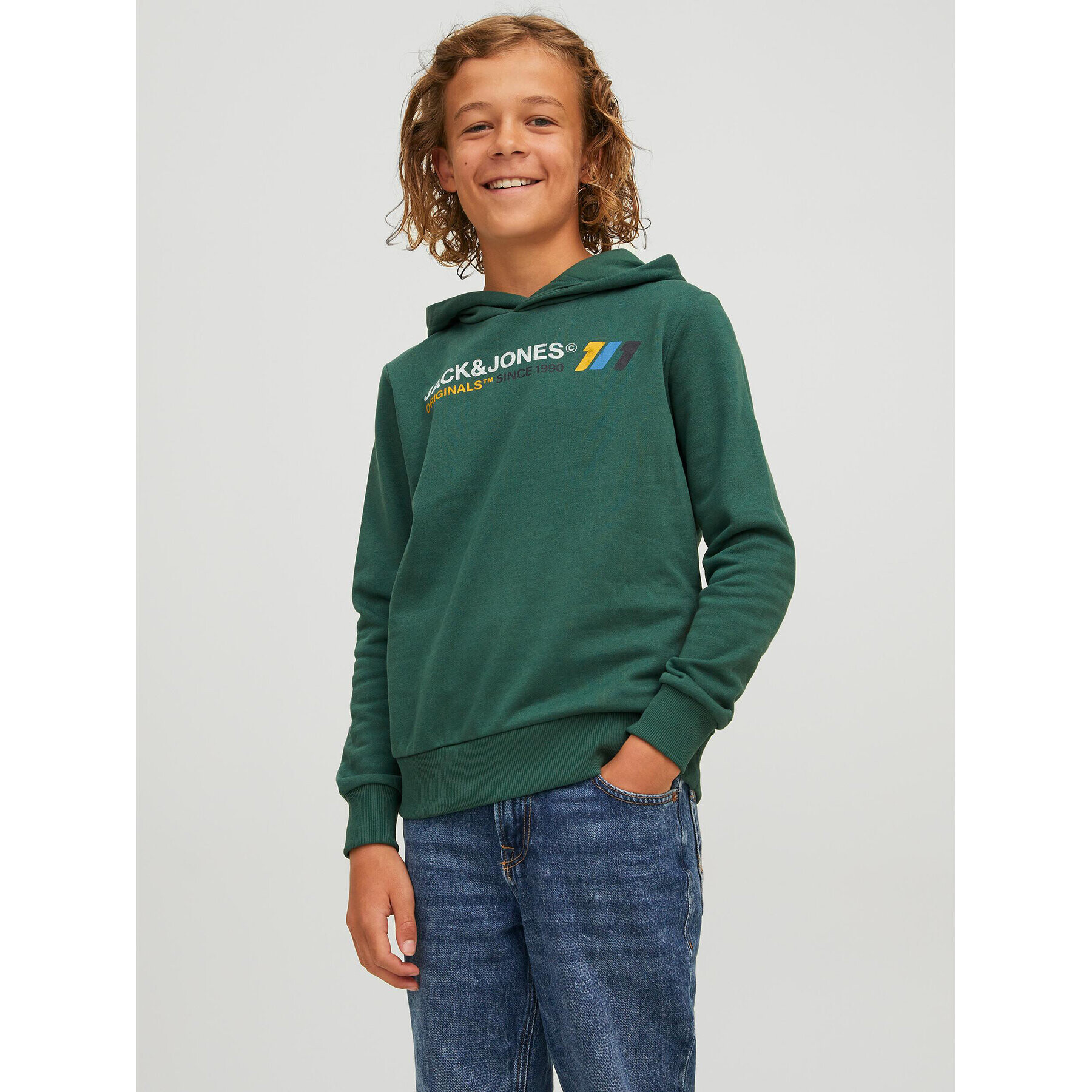 Jack&Jones Junior Mikina Nate 12216911 Zelená Regular Fit - Pepit.cz