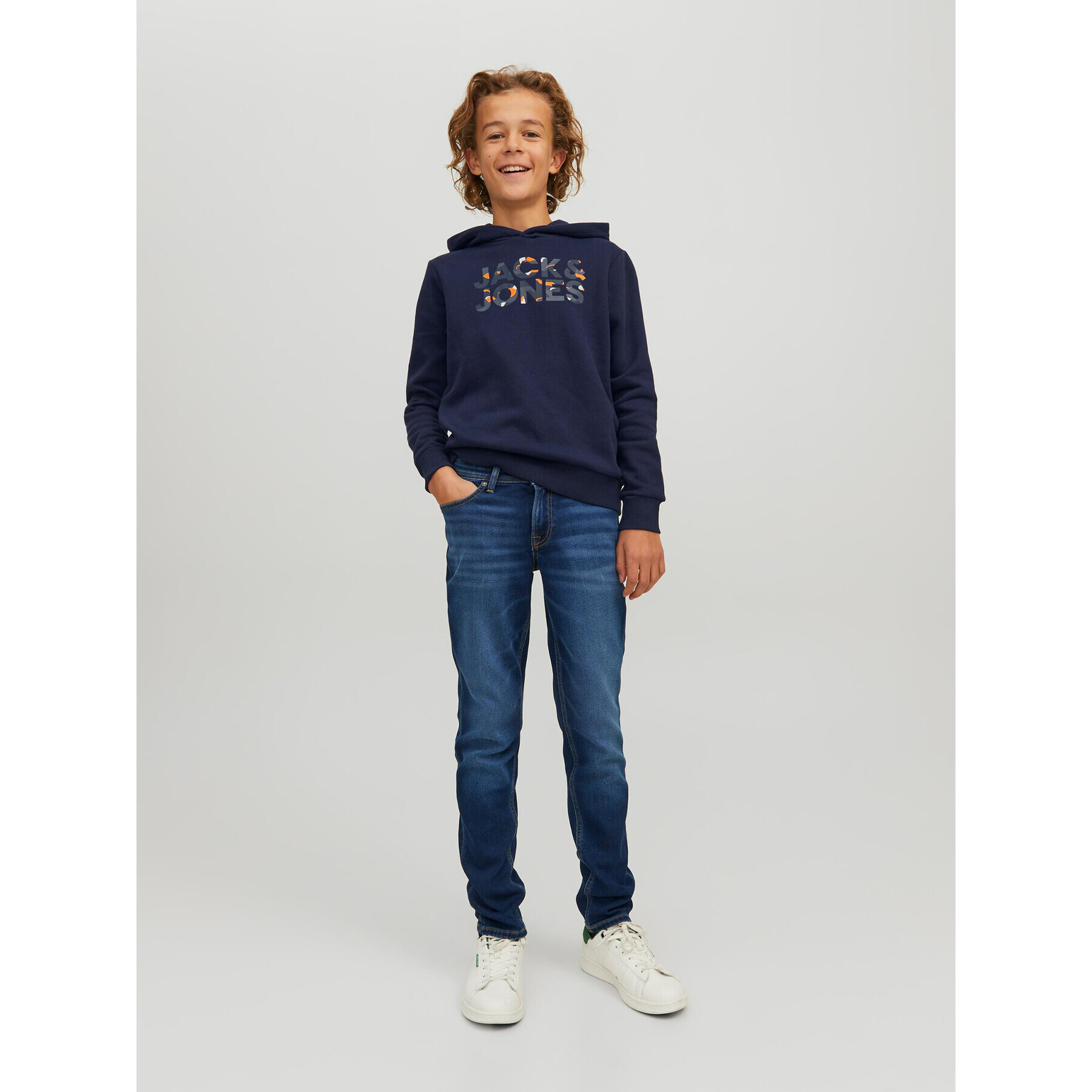 Jack&Jones Junior Mikina Ramp 12213338 Tmavomodrá Regular Fit - Pepit.cz