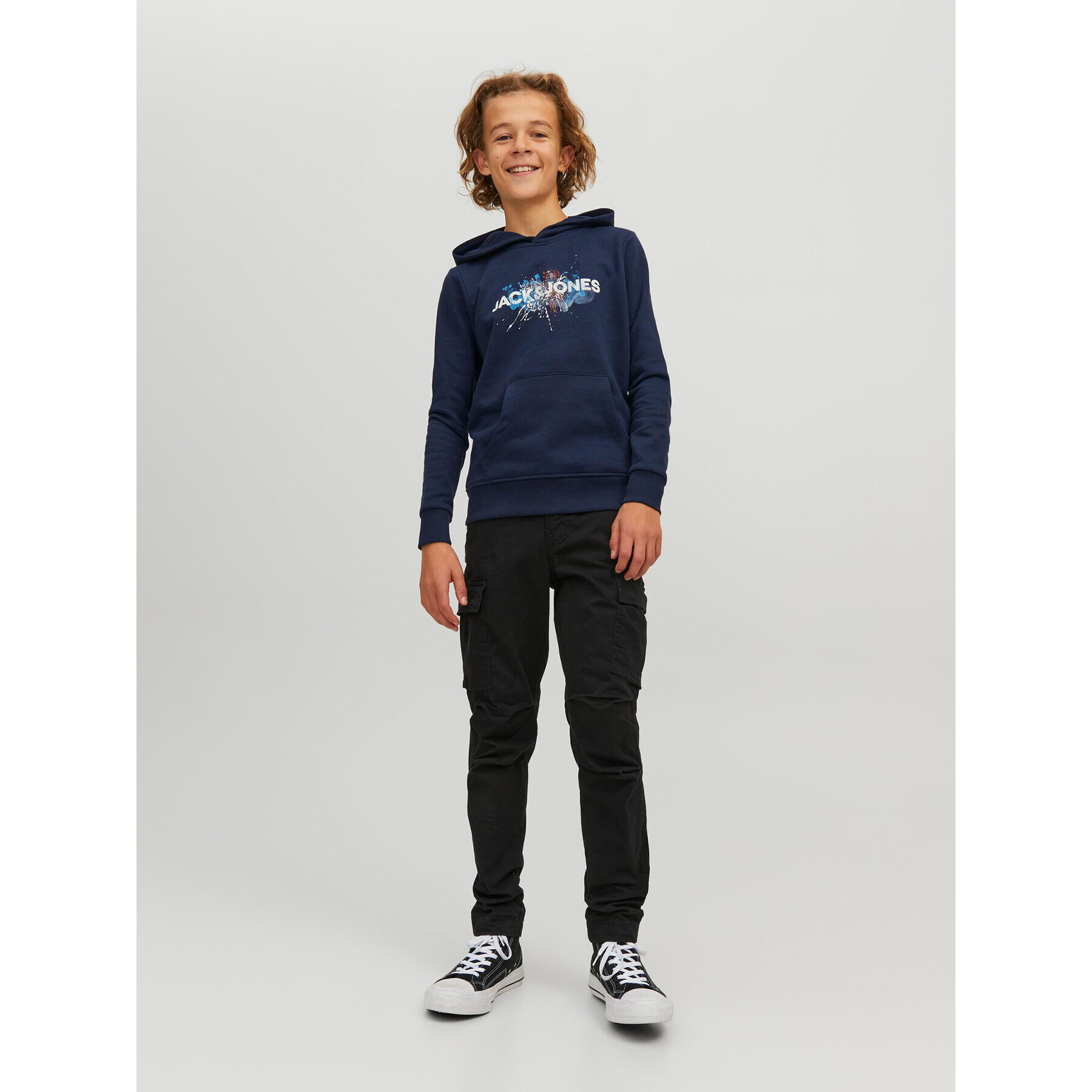 Jack&Jones Junior Mikina Tear 12221713 Tmavomodrá Regular Fit - Pepit.cz