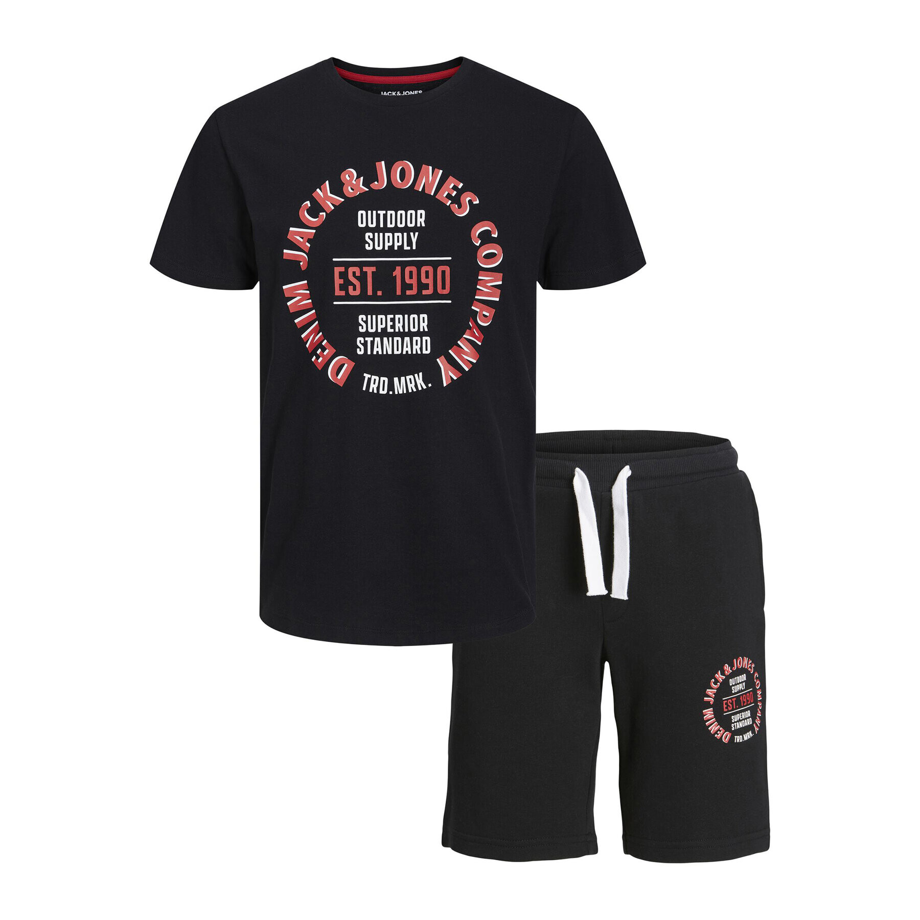 Jack&Jones Junior Sada tričko a sportovní šortky 12235271 Černá Regular Fit - Pepit.cz