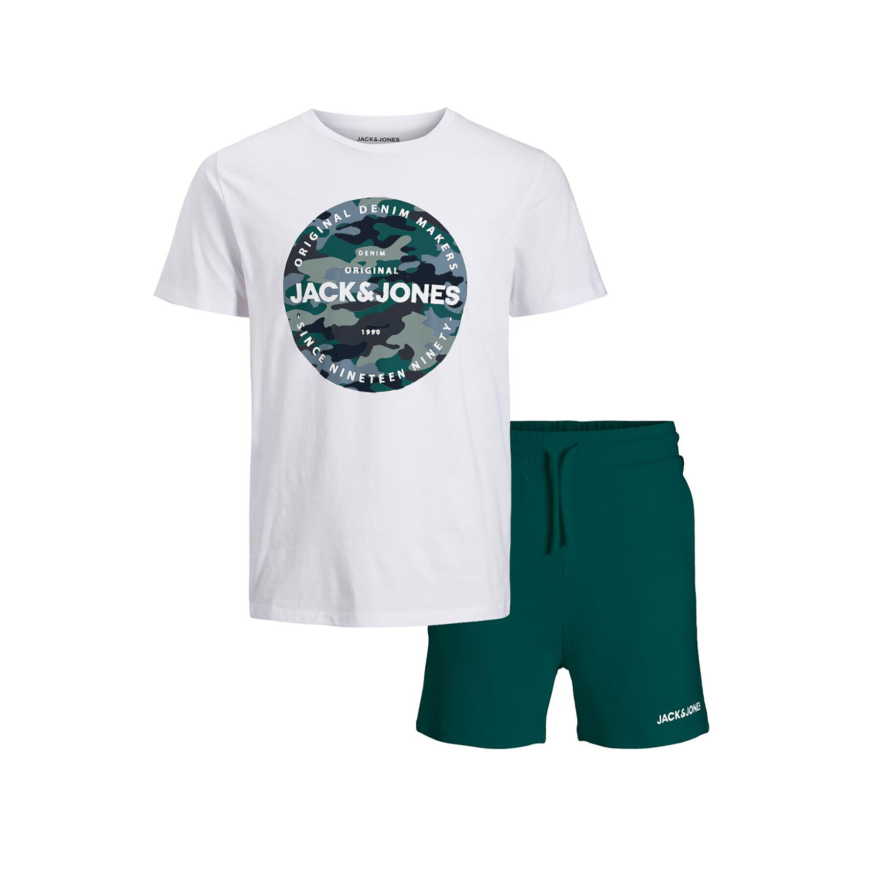 Jack&Jones Junior Sada tričko a sportovní šortky 12235343 Zelená Regular Fit - Pepit.cz