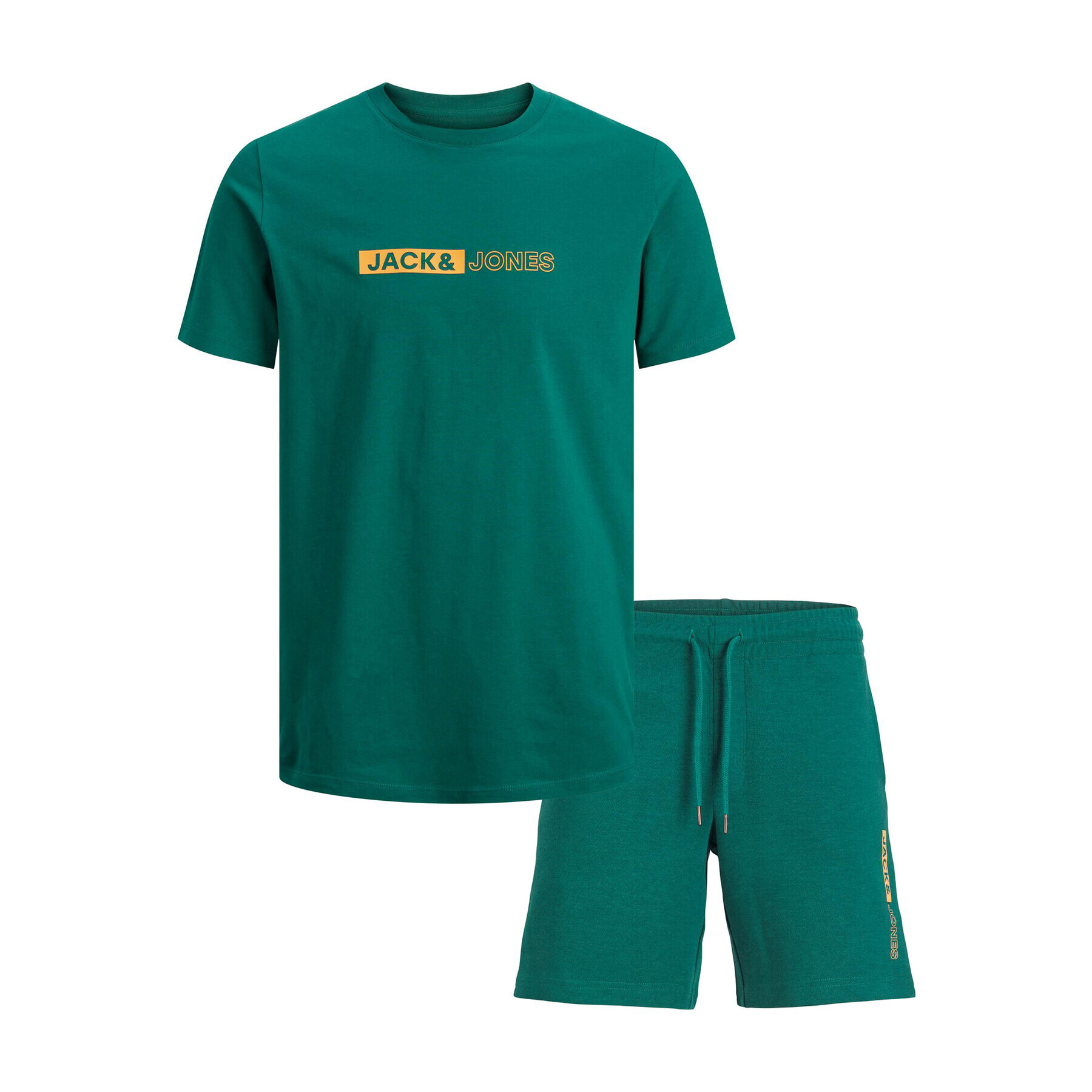 Jack&Jones Junior Sada tričko a sportovní šortky 12235345 Zelená Regular Fit - Pepit.cz