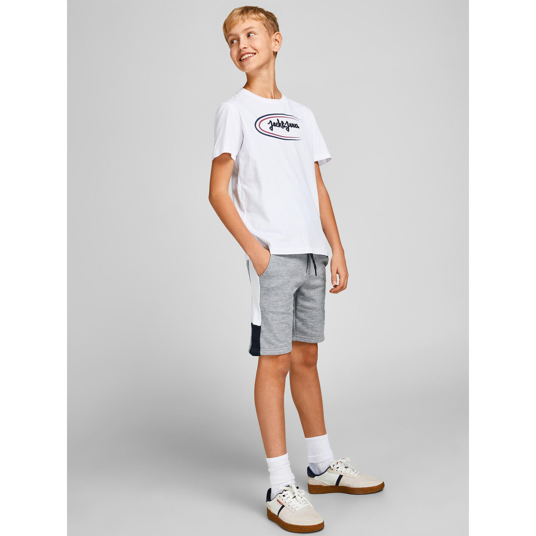 Jack&Jones Junior Sportovní kraťasy 12200266 Šedá Slim Fit - Pepit.cz