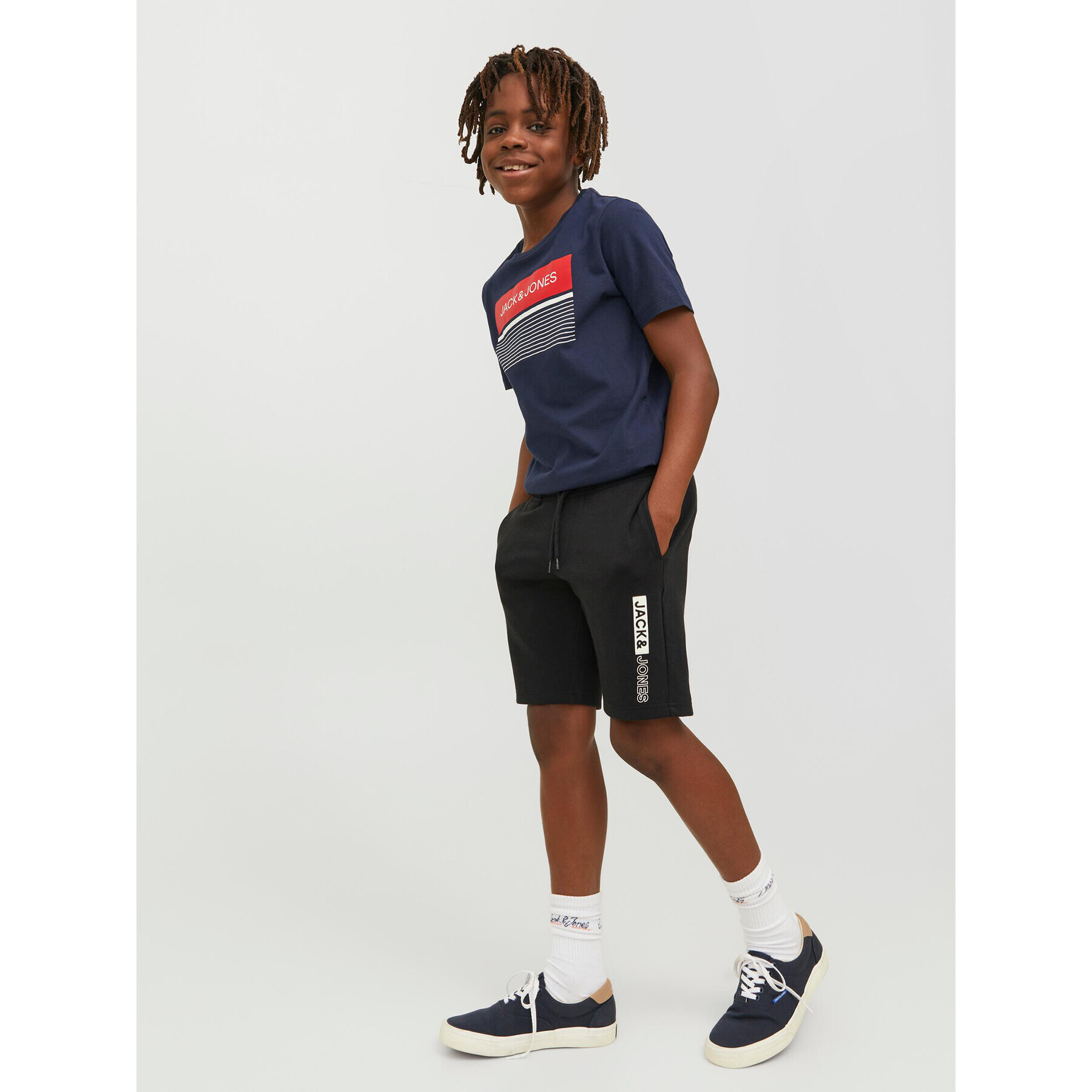 Jack&Jones Junior Sportovní kraťasy 12225256 Černá Regular Fit - Pepit.cz